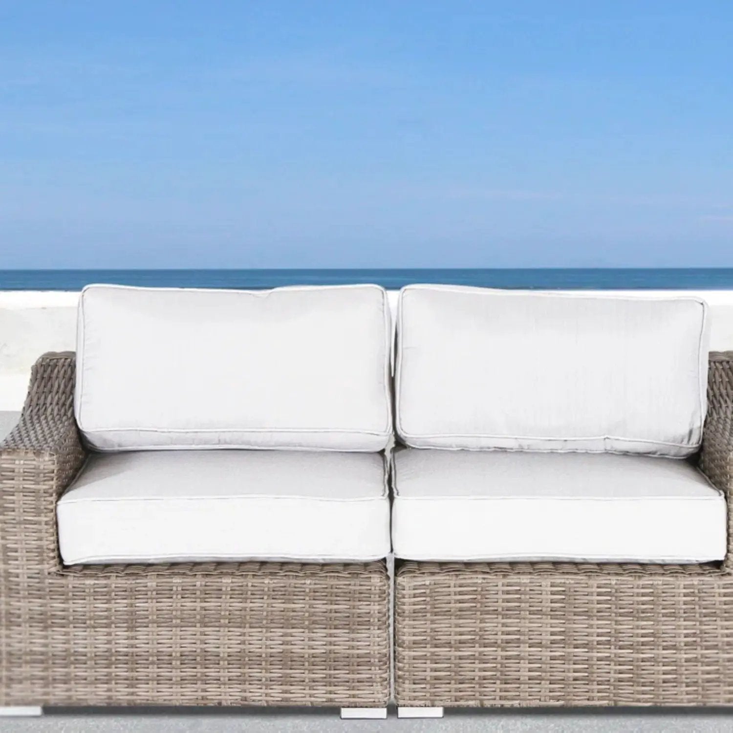 Chic Wide Outdoor Loveseat With Cushions by HouseOfZazla