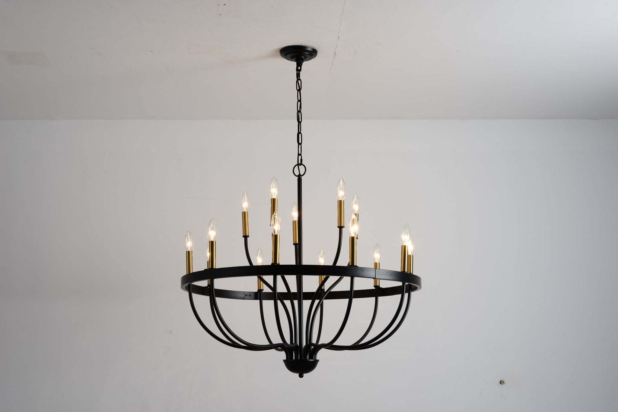 18-Light Industrial Iron Candle Chandelier by HouseOfZazla