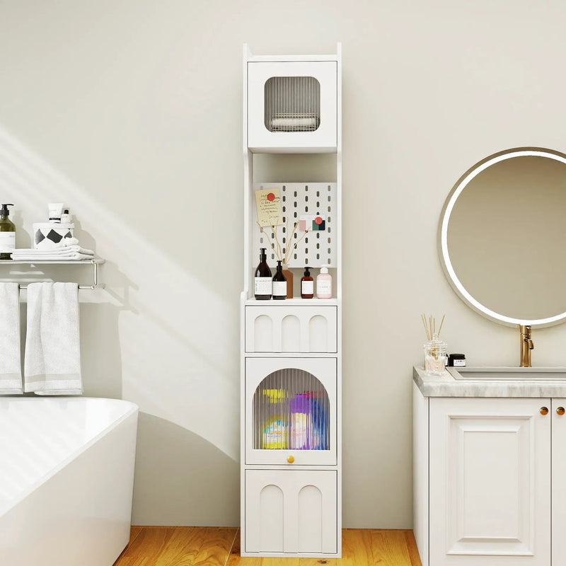 70.87" H Tall Bathroom Storage Cabinet with 1 Door and 2 Drawers by HouseOfZazla