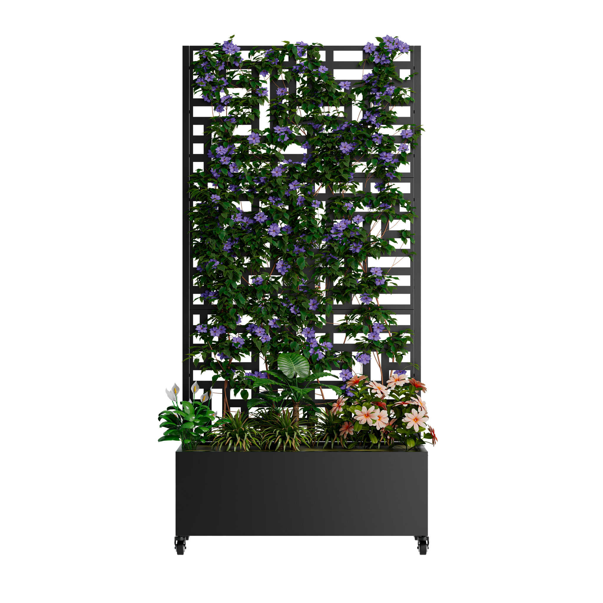 Metal Planter Box with Trellis, 73"x35"x16" Raised Garden Bed by HouseOfZazla