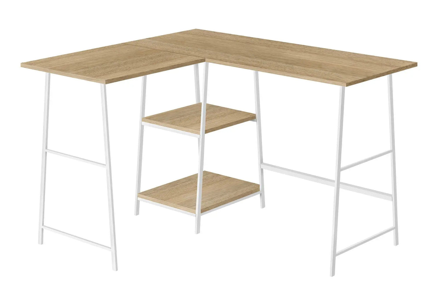 L-Shape Computer Desk with Storage Shelves by HouseOfZazla