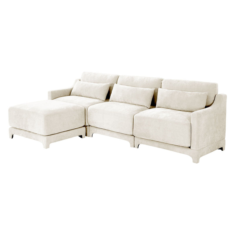 Stylish Sofa With Ottoman And Lumbar Pillows, Ergonomic Design by HouseOfZazla