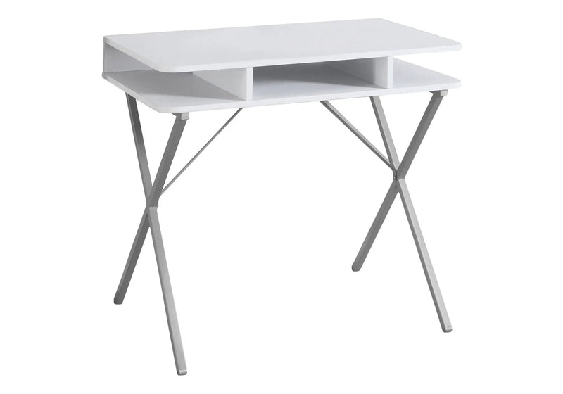 Computer Desk For Home Office, Laptop, Storage Shelves, Modern Convenient Design - White by HouseOfZazla