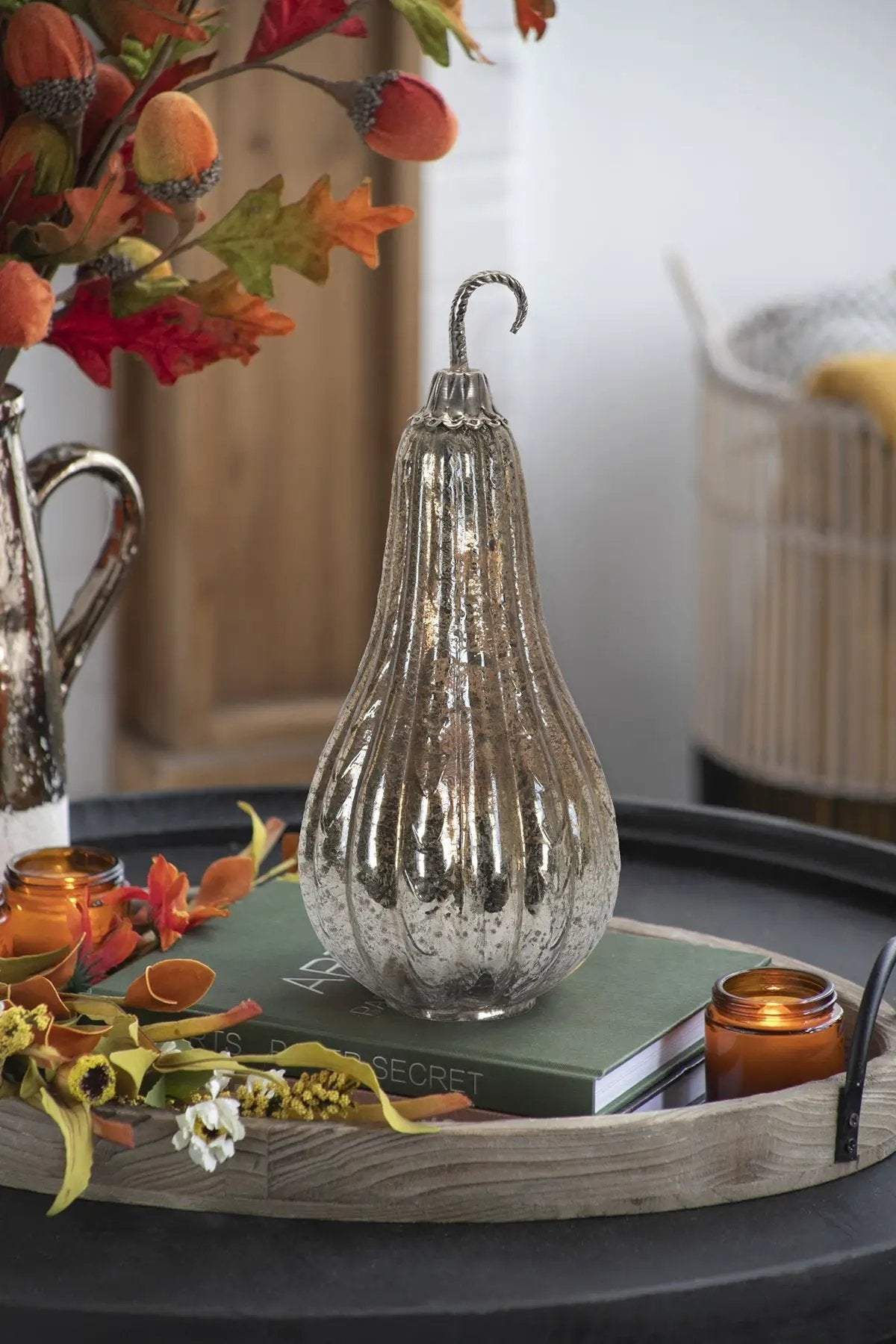 Foil Glass Lustre Mercury Gourd Ornament by HouseOfZazla