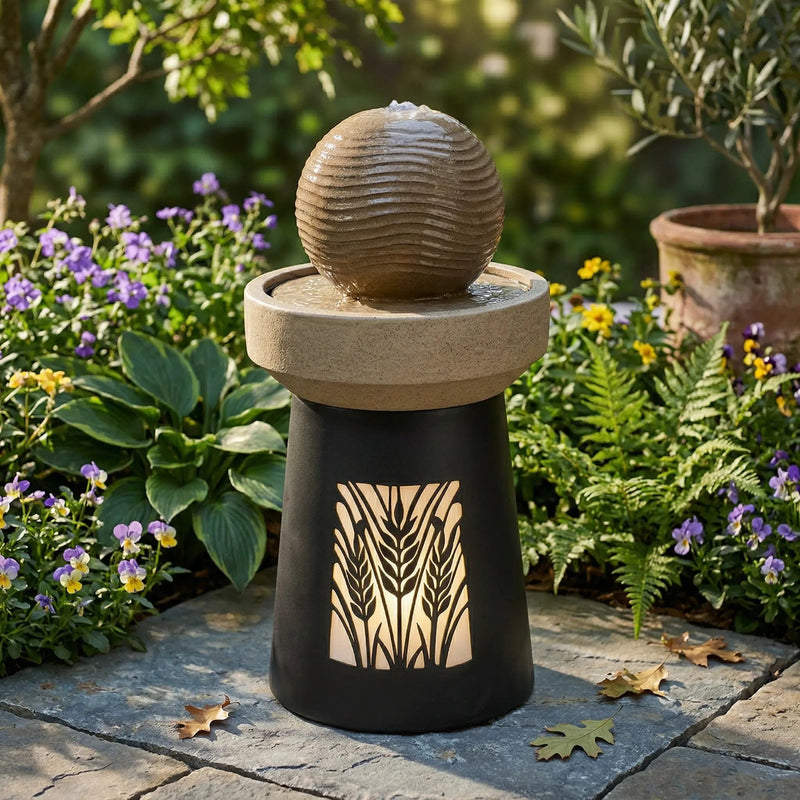 Outdoor Garden Lantern Light with Warm LED Leaf Silhouette by HouseOfZazla