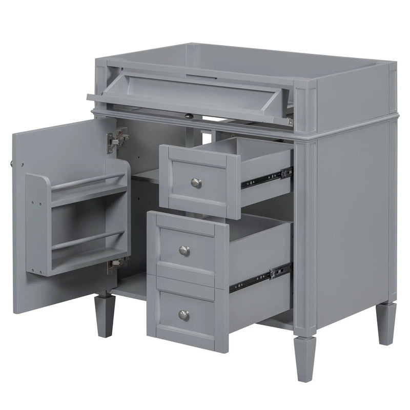 Bathroom Vanity With 2 Drawers And Tip-Out Drawer, Storage Cabinet by HouseOfZazla