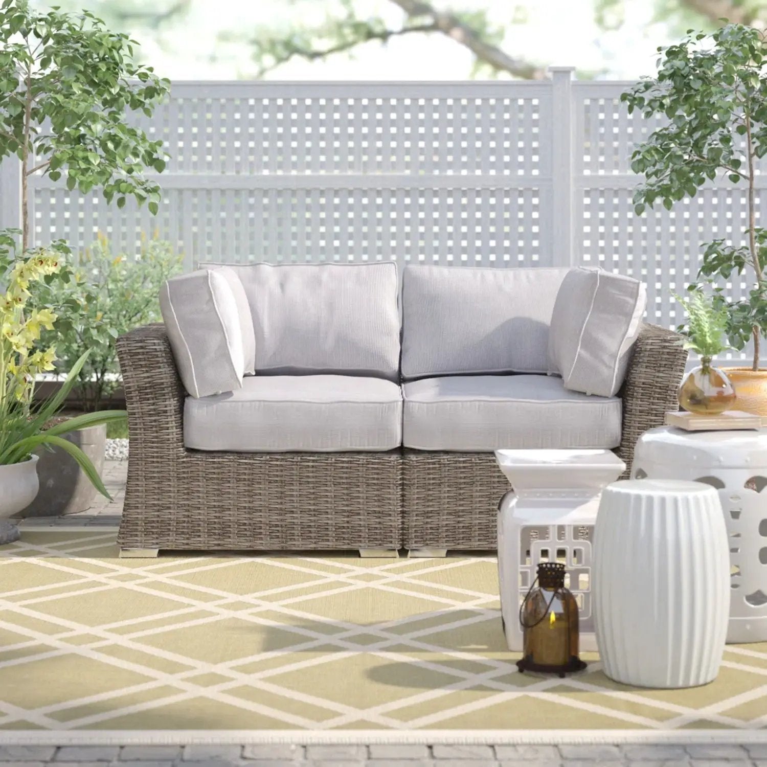 Loveseat With Cushions by Unique Piece Furniture