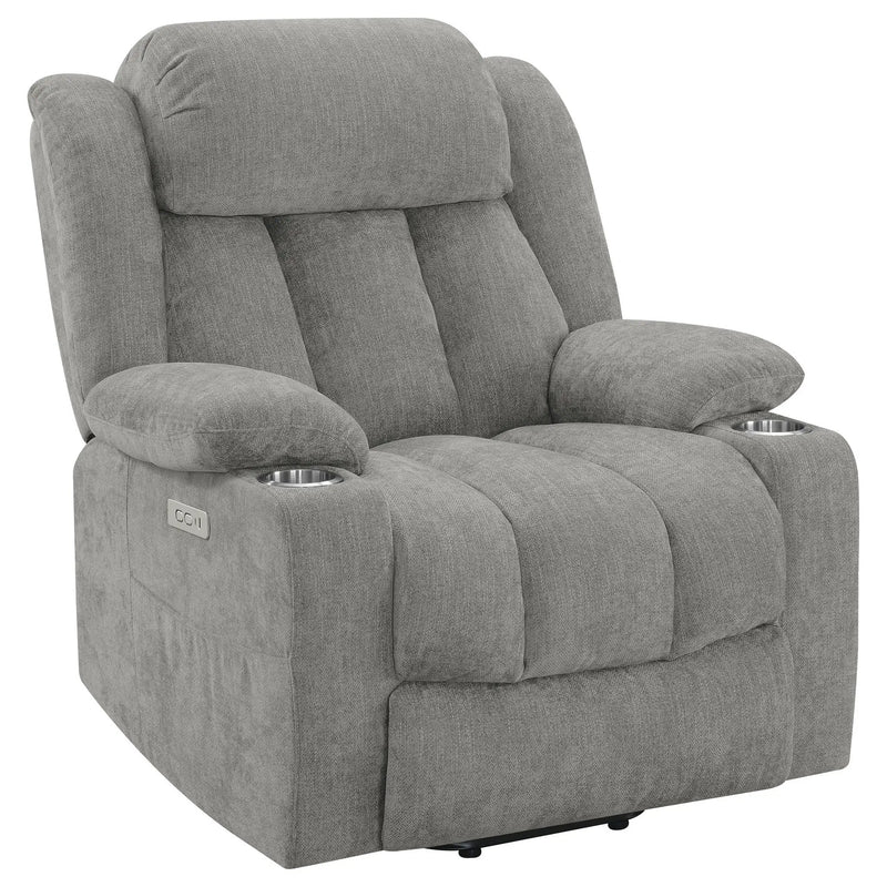 Houston Upholstered Power Lift Recliner Grey by Unique Piece Furniture