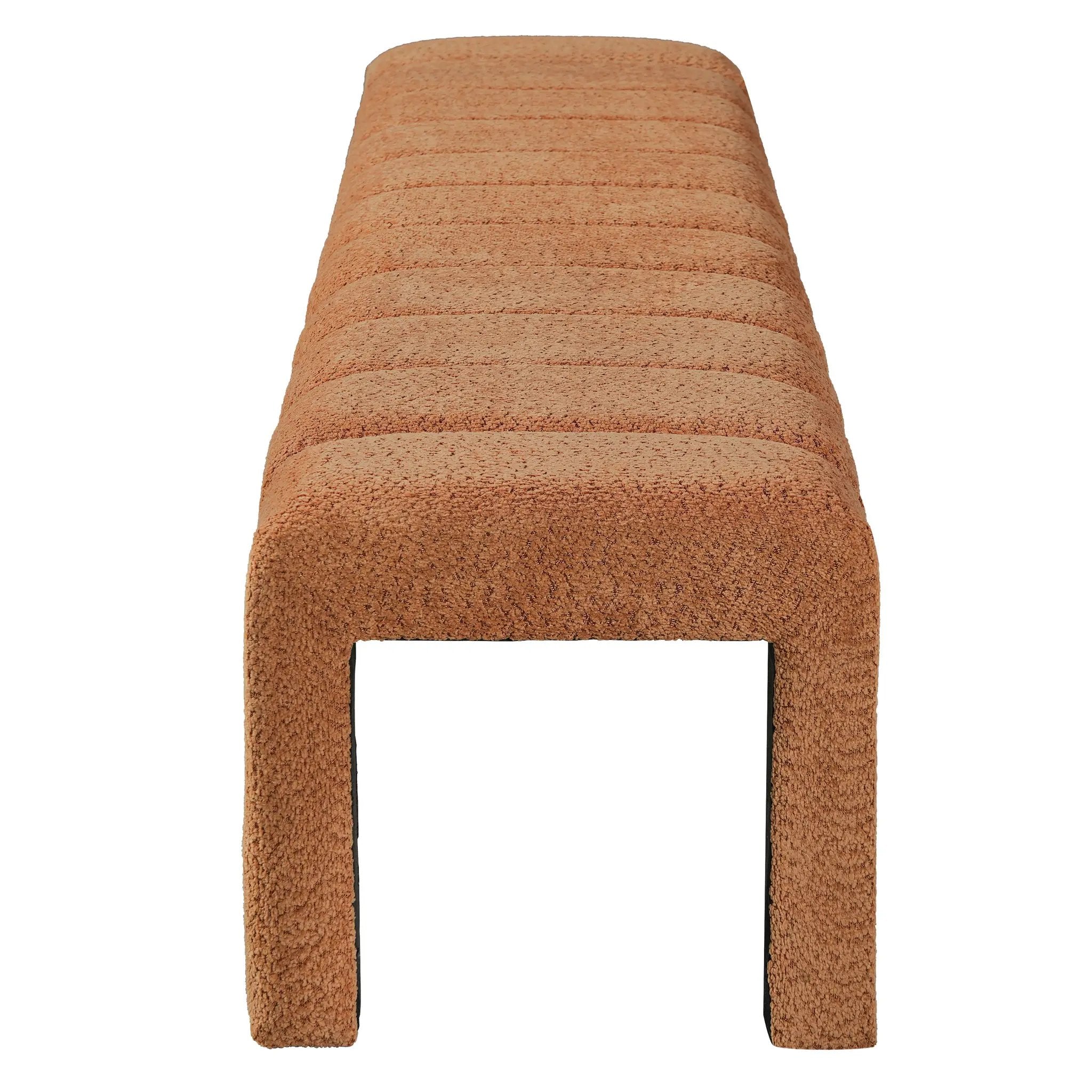 63-Inch Modern Minimalist Multi-Functional Boucle Bench in Orange by HouseOfZazla