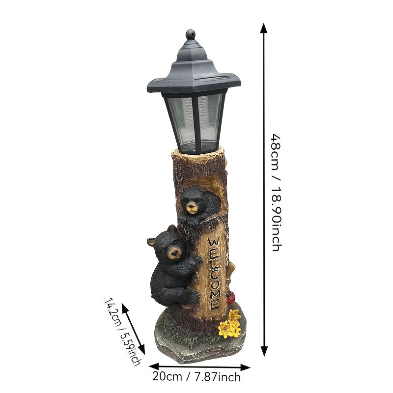Solar-Powered Bear Welcome Statue by HouseOfZazla