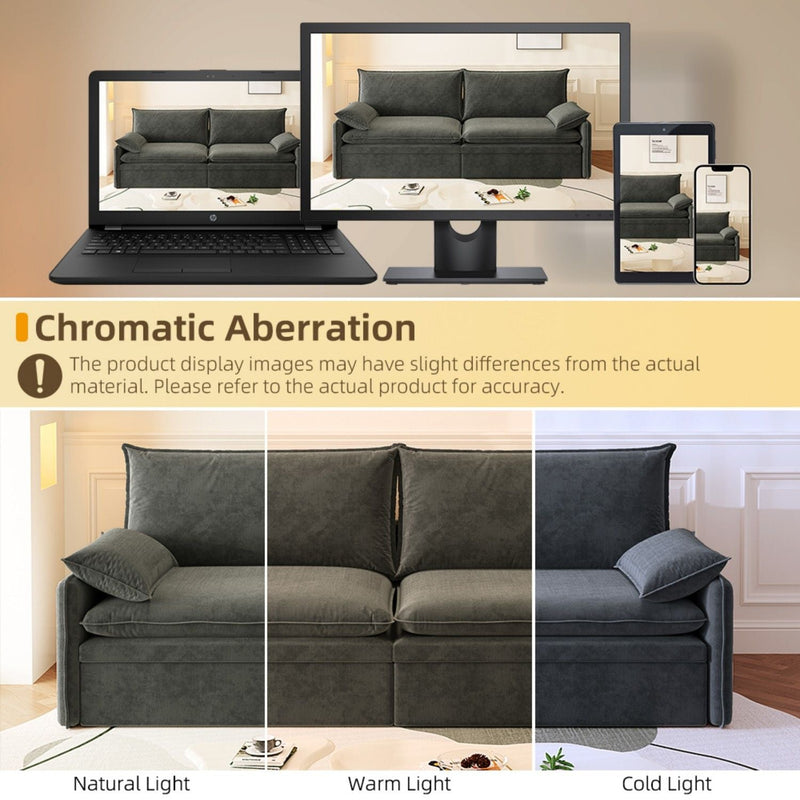 4 Seat Convertible Sleeper Sofa Bed, Modern With Storage by HouseOfZazla