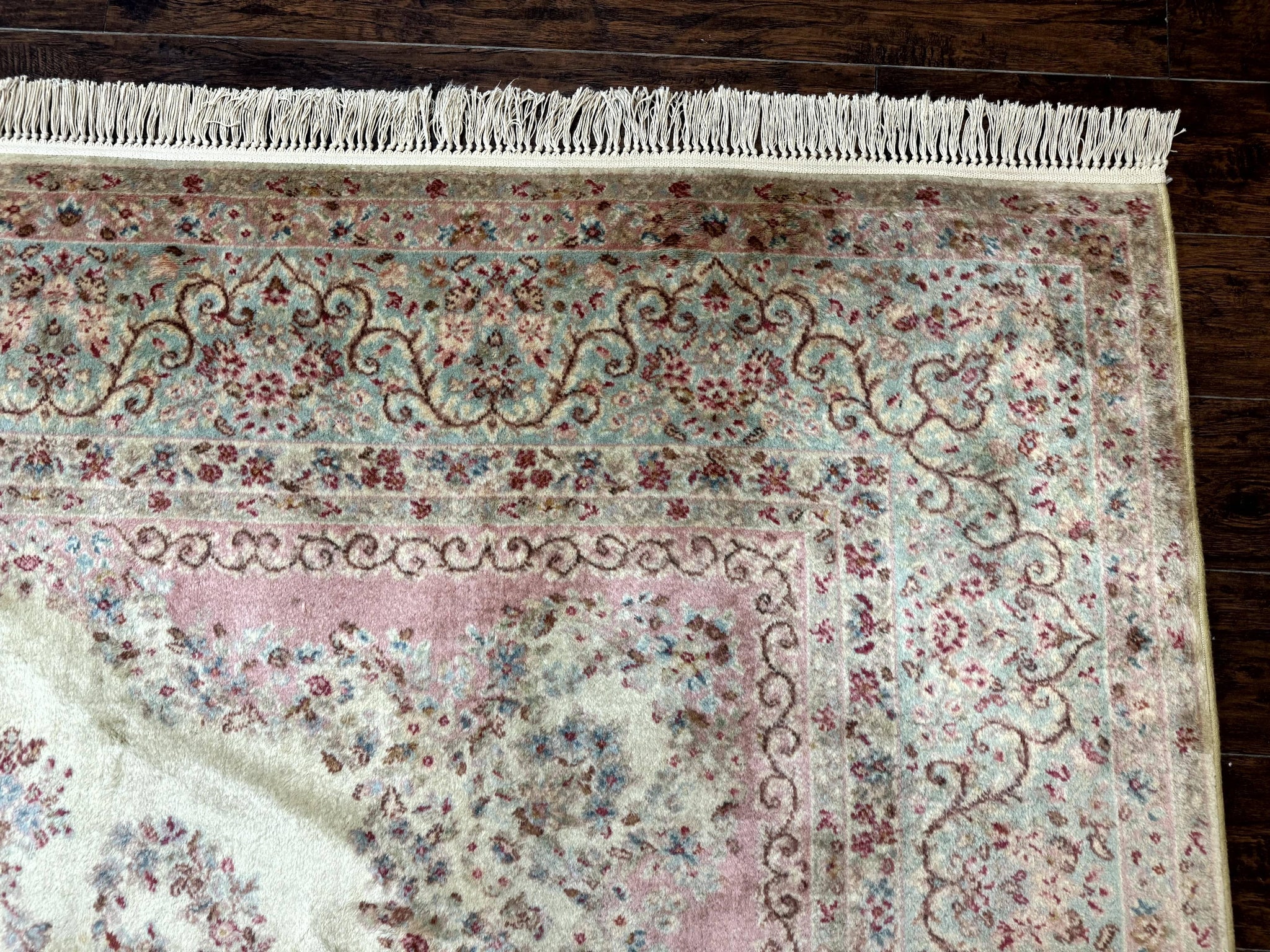 Karastan Rug 8.8 x 12, Pastel Ivory Kirman Rug #784, Wool Karastan Carpet, Original 700 Series, Vintage Karastan Area Rug, Discontinued by Jewel Rugs