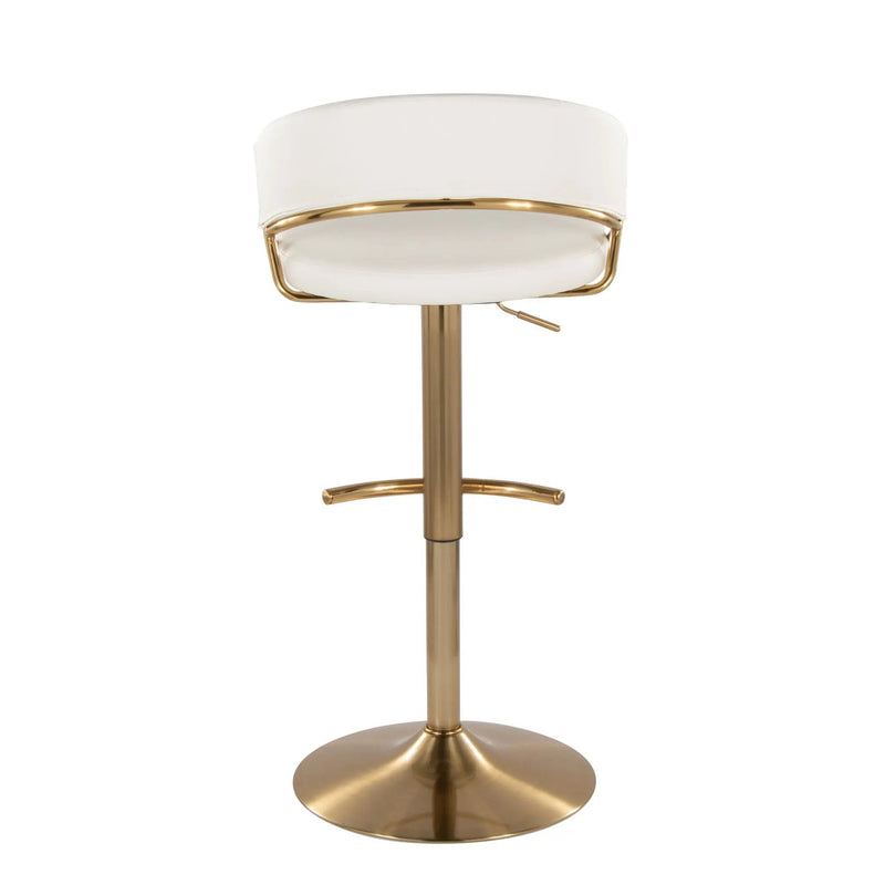 Jie - Contemporary Adjustable Barstool With Swivel With Rounded T Footrest (Set of 2) by Unique Piece Furniture