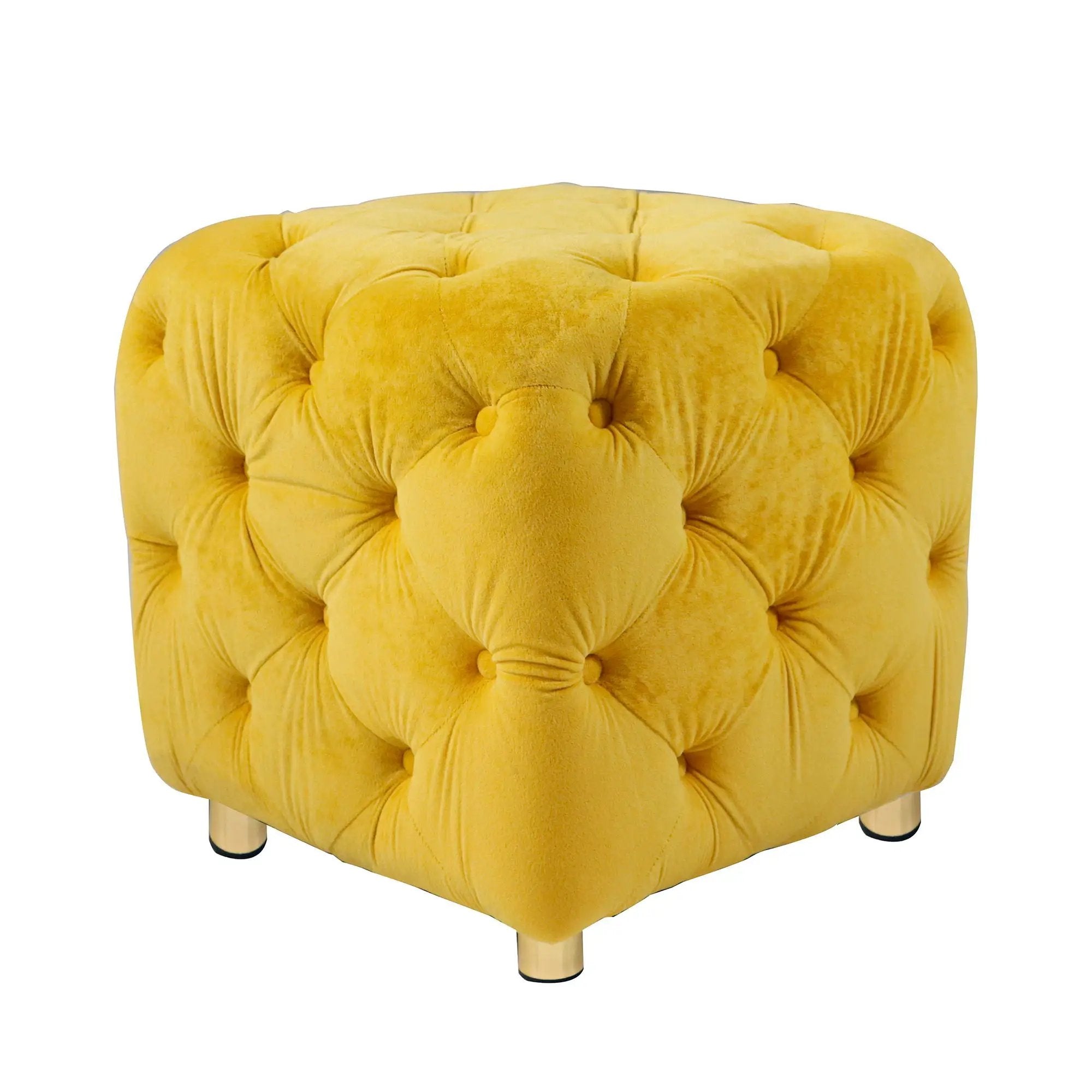 Modern Upholstered Ottoman, Exquisite Small End Table, Soft Foot Stool, Dressing Makeup Chair, Comfortable Seat For Living Room, Bedroom, Entrance by Unique Piece Furniture