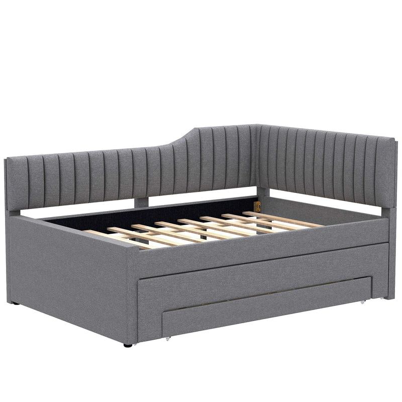 Upholstered Daybed With Trundle And 3 Drawers by HouseOfZazla