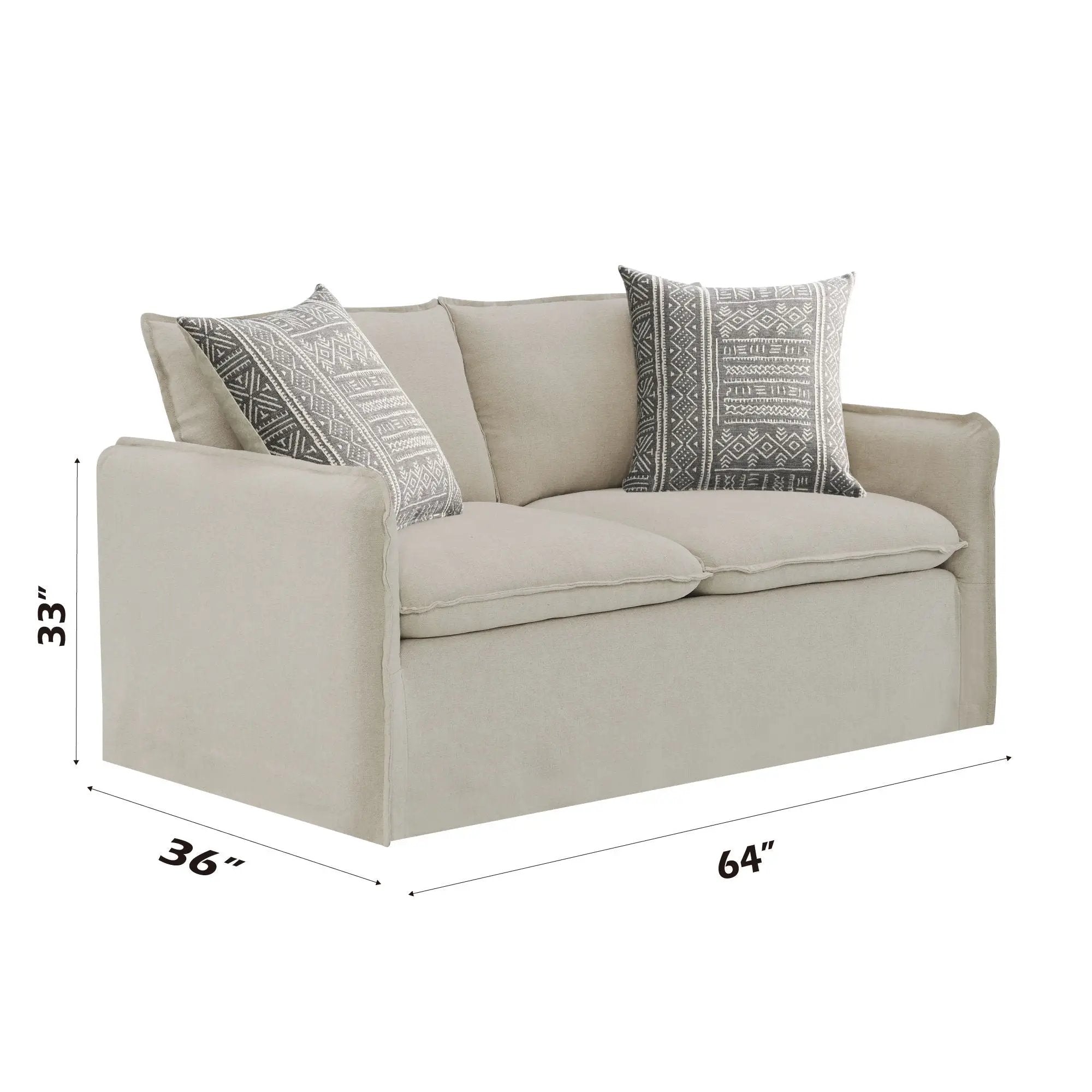 Upendo - Pattern Fabric 3 Pieces Living Room Set - Beige Yakety Yak Sand by HouseOfZazla