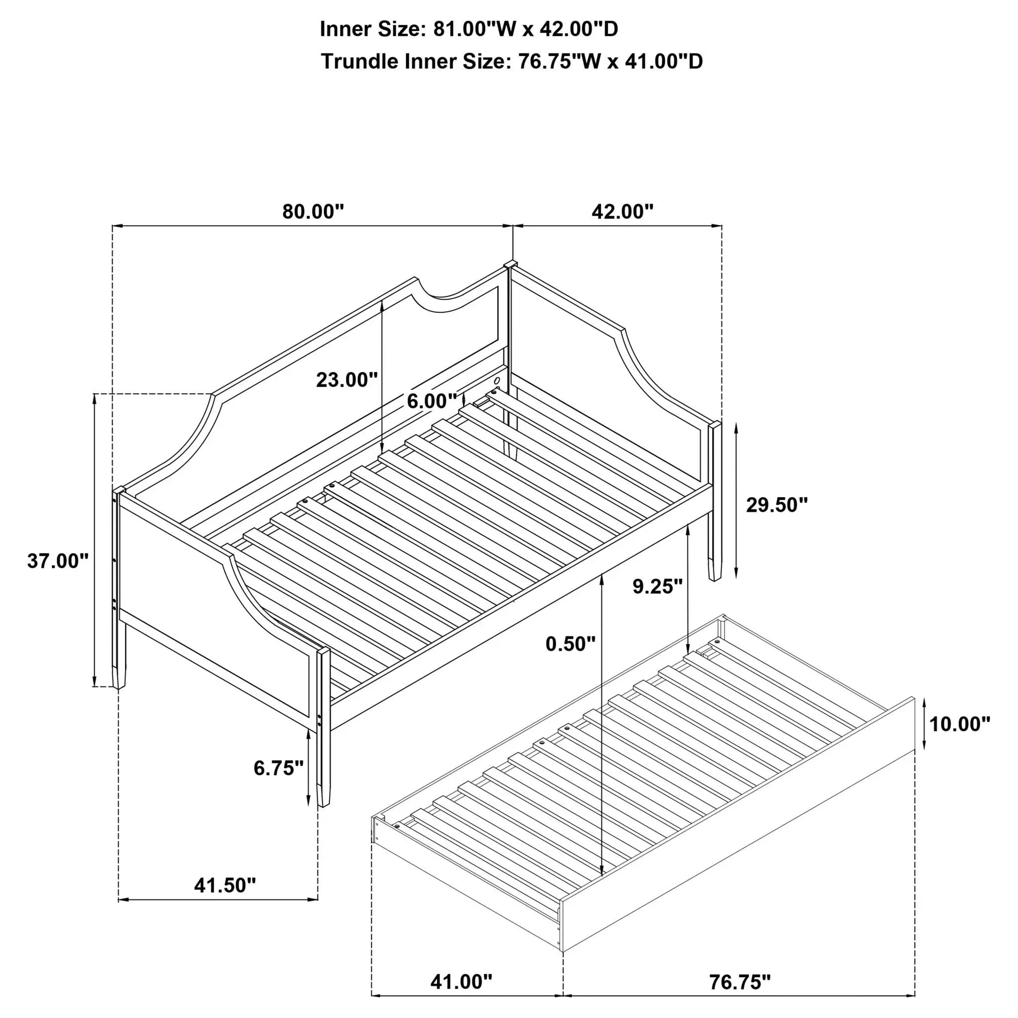 Twin Daybed With Trundle - Cherry by HouseOfZazla
