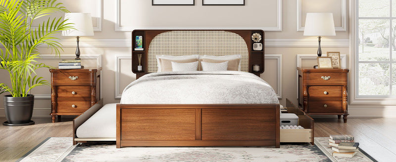 Headboard Bed With 2 Drawers And Trundle by HouseOfZazla