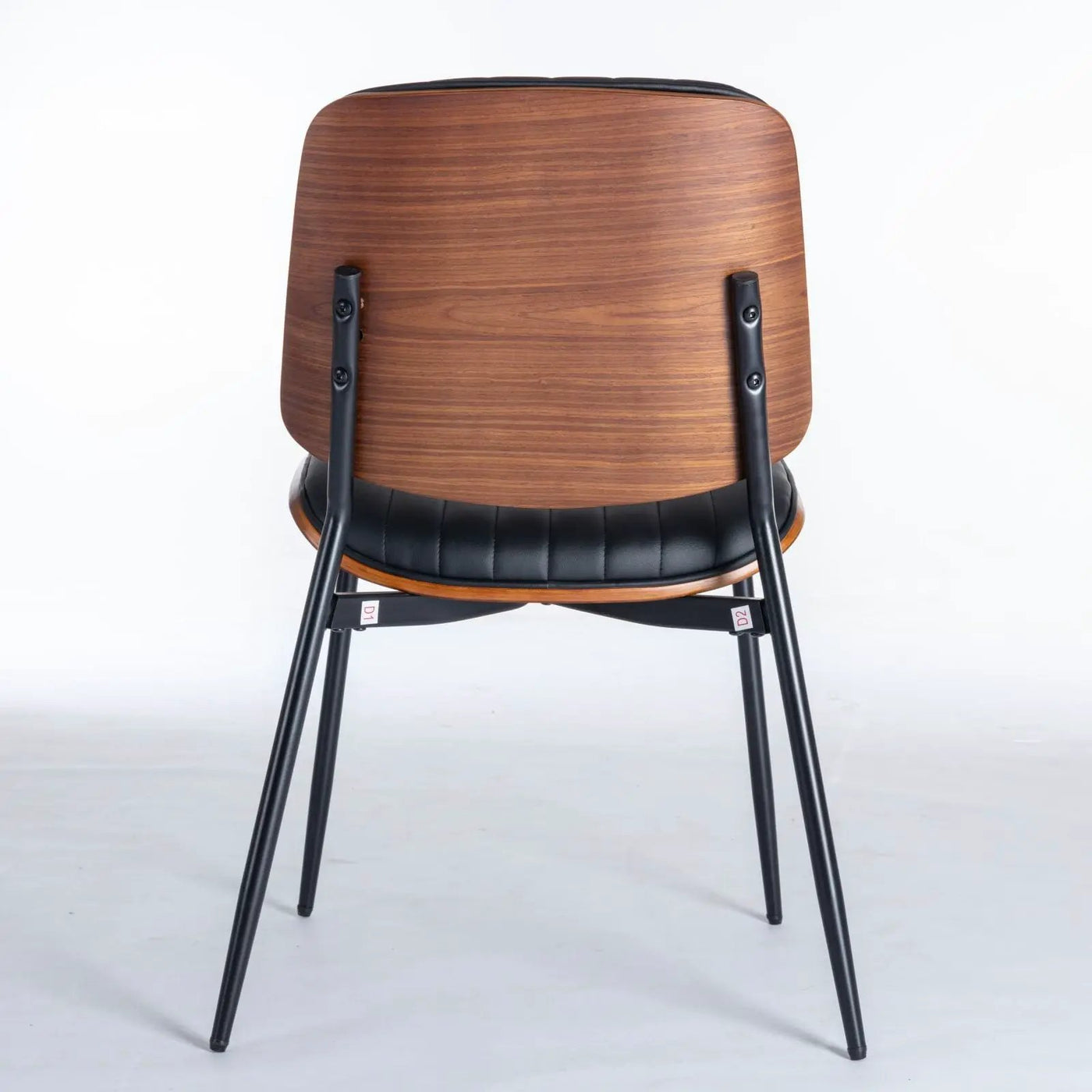 Dining Chairs (Set of 2) Mid-Century Modern Retro Chair With Walnut Bentwood Back Upholstered Seat Metal Legs Adjustable Foot For Kitchen Dining Room Chairs by Unique Piece Furniture