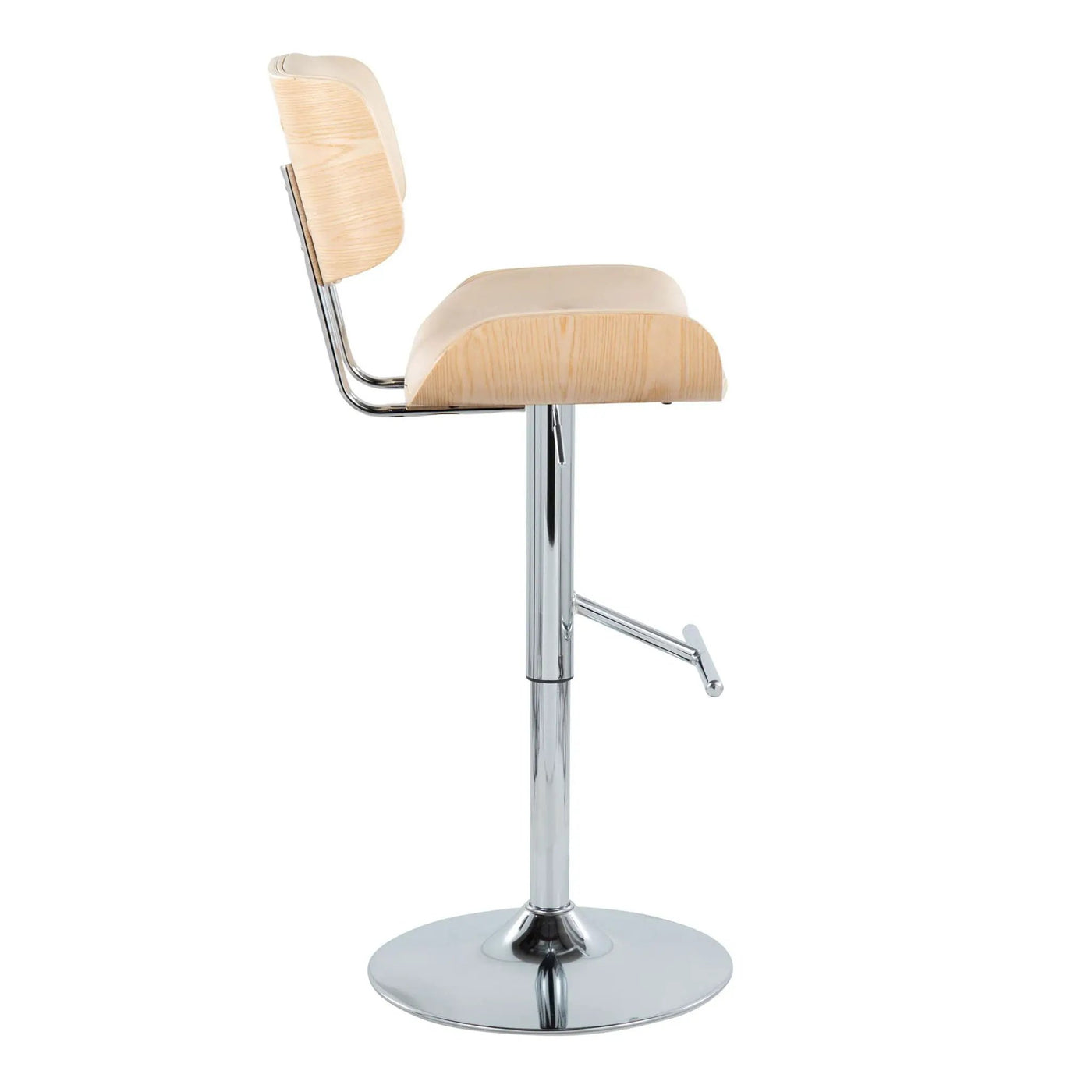 Lombardi - Contemporary Adjustable Barstool With Swivel With Straight T Footrest (Set of 2) by HouseOfZazla