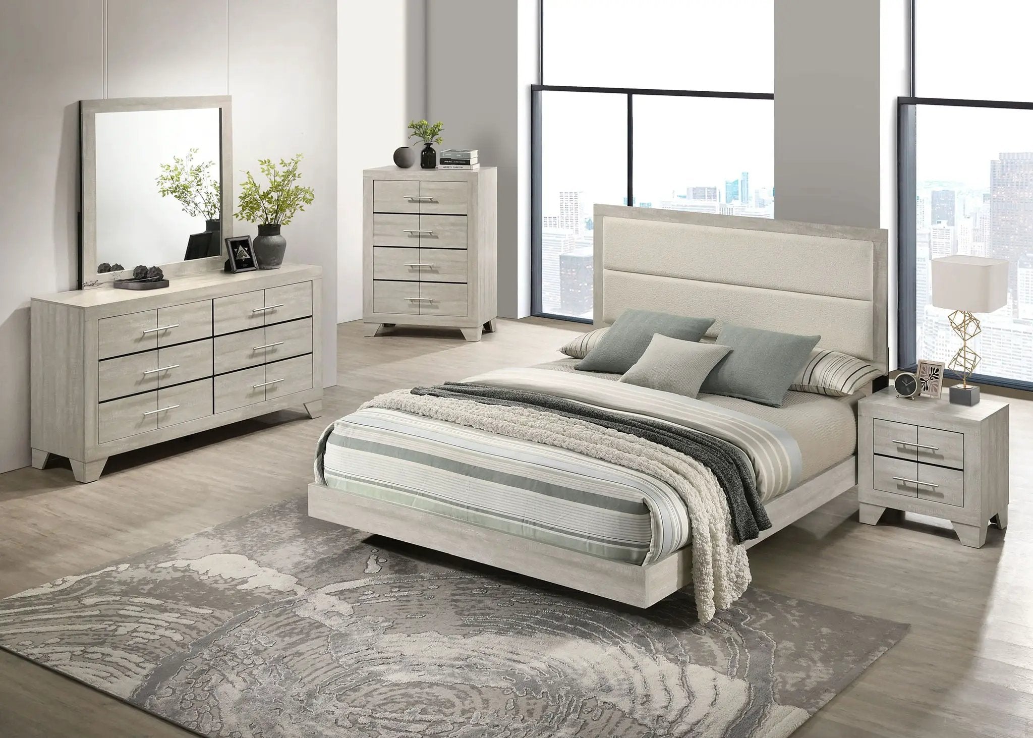 Trenton 5-piece Queen Bedroom Set Rustic Cream by Unique Piece Furniture