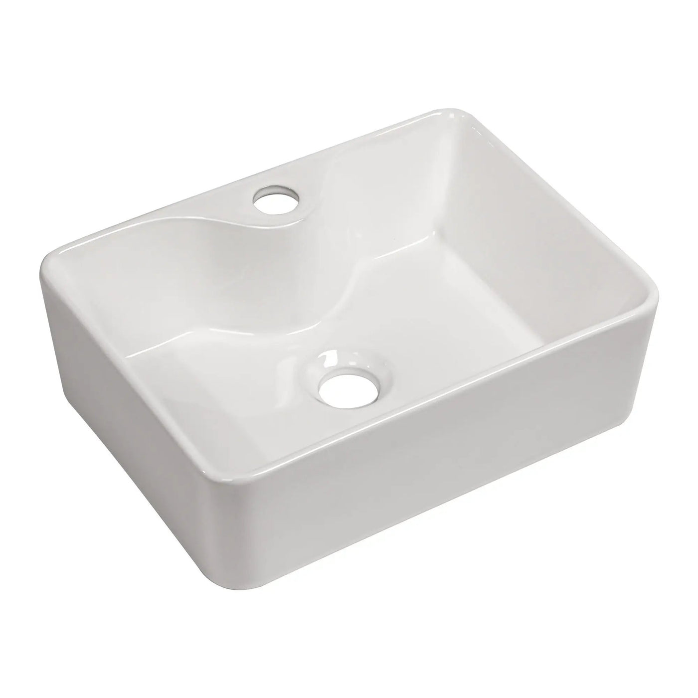 Modern Ceramic Rectangular Vessel Bathroom Sink With Sleek Design by HouseOfZazla