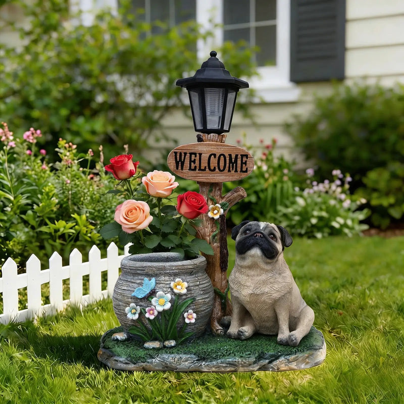 Sitting Pug Dog Planter Statue by HouseOfZazla