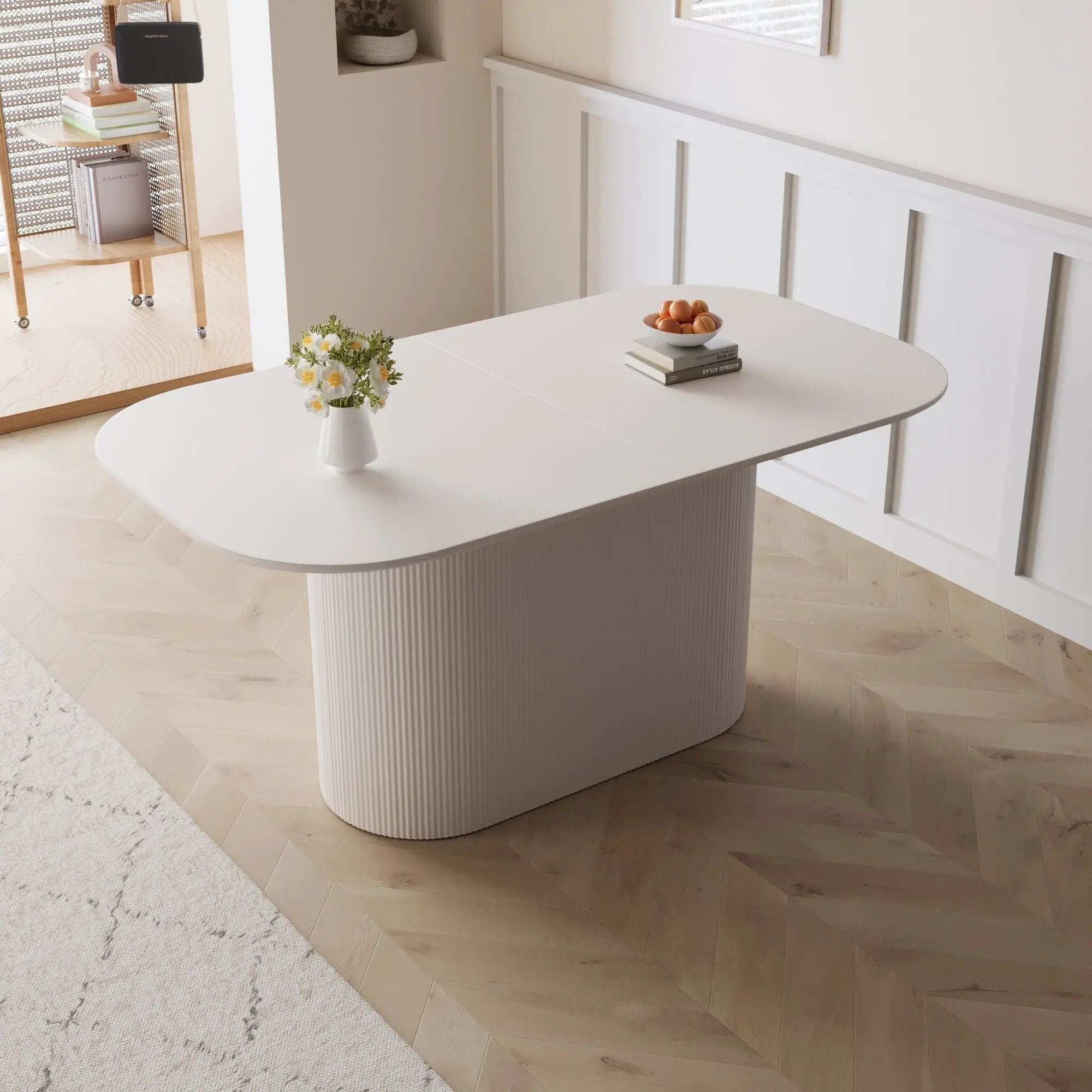 Modern Dining Table With Vertical Striped Legs by HouseOfZazla