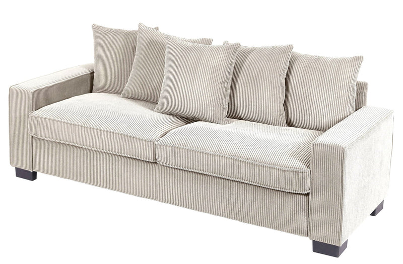 Luxe Sofa With 5 Matching Toss Pillows, Sleek Design, Spacious And Comfortable 3 Seater Couch by HouseOfZazla