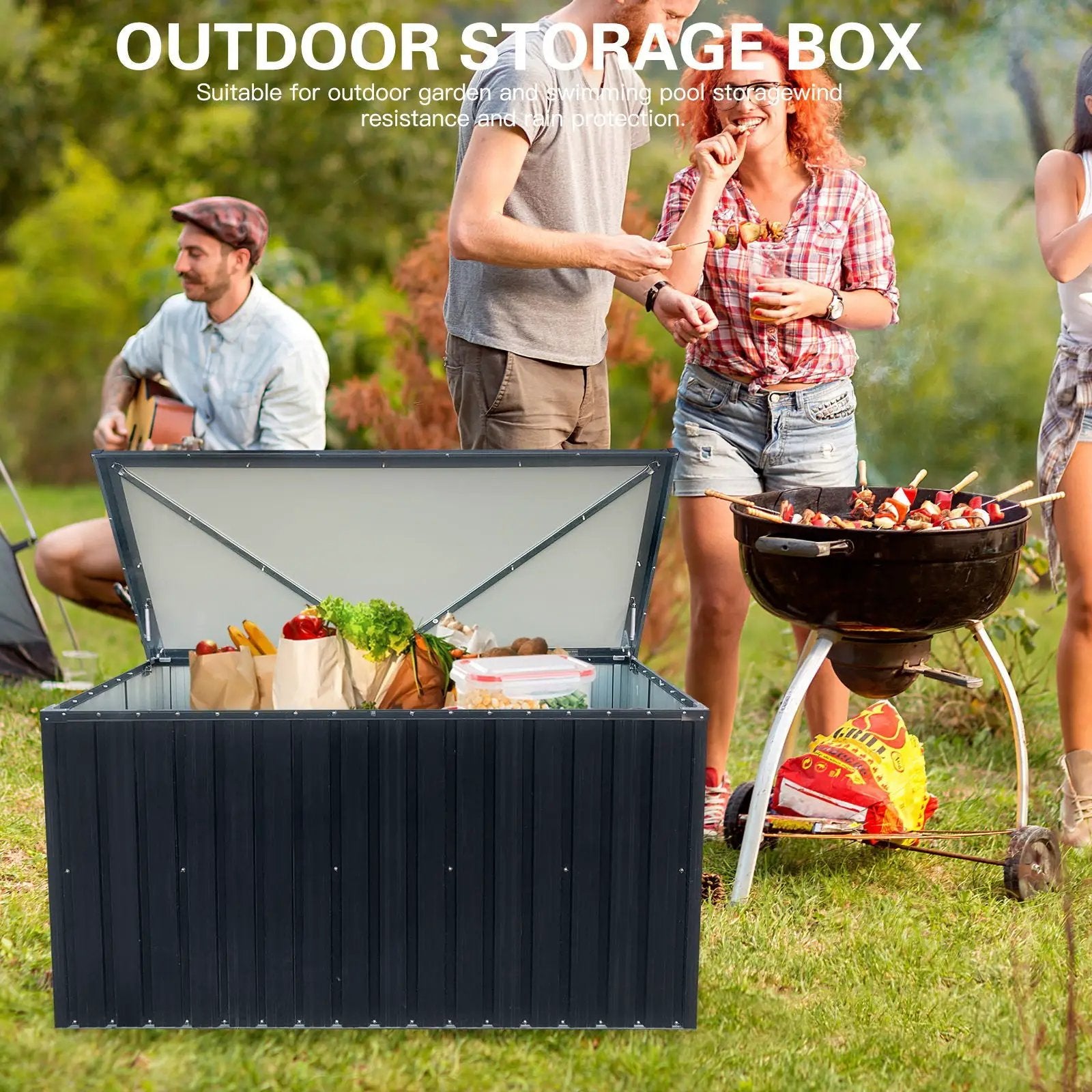 Out Door Metal Storage Box Store Medium - Black by Unique Piece Furniture