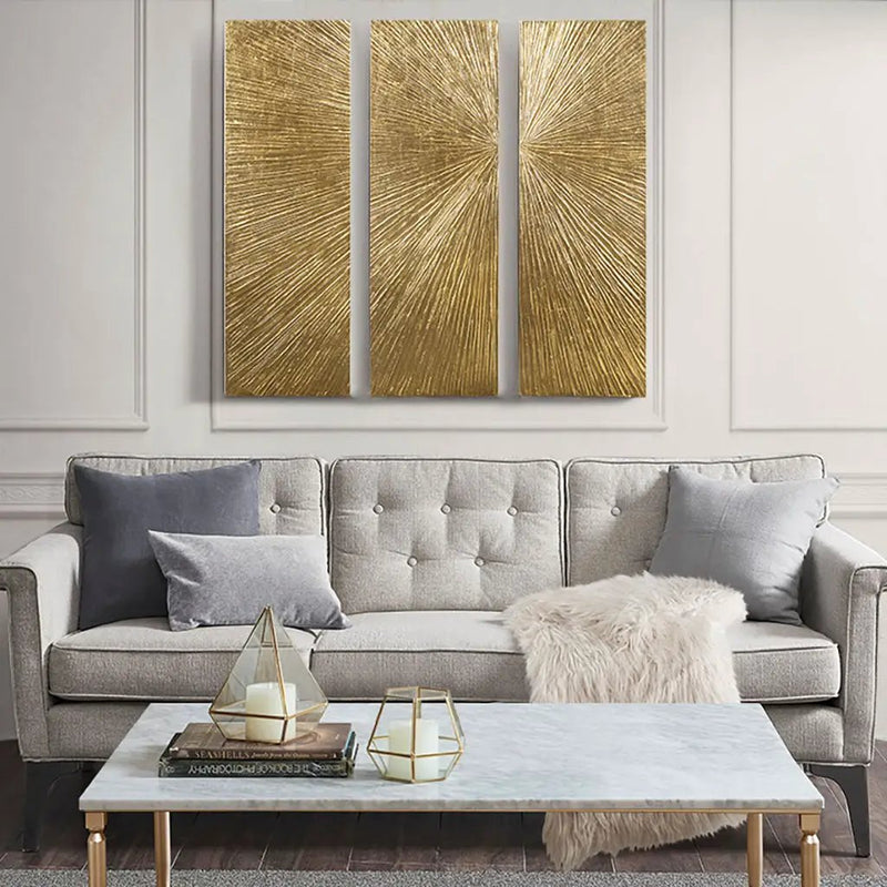 Lumina Aurea™ — Signature Sunburst Hand-Painted Triptych by HouseOfZazla