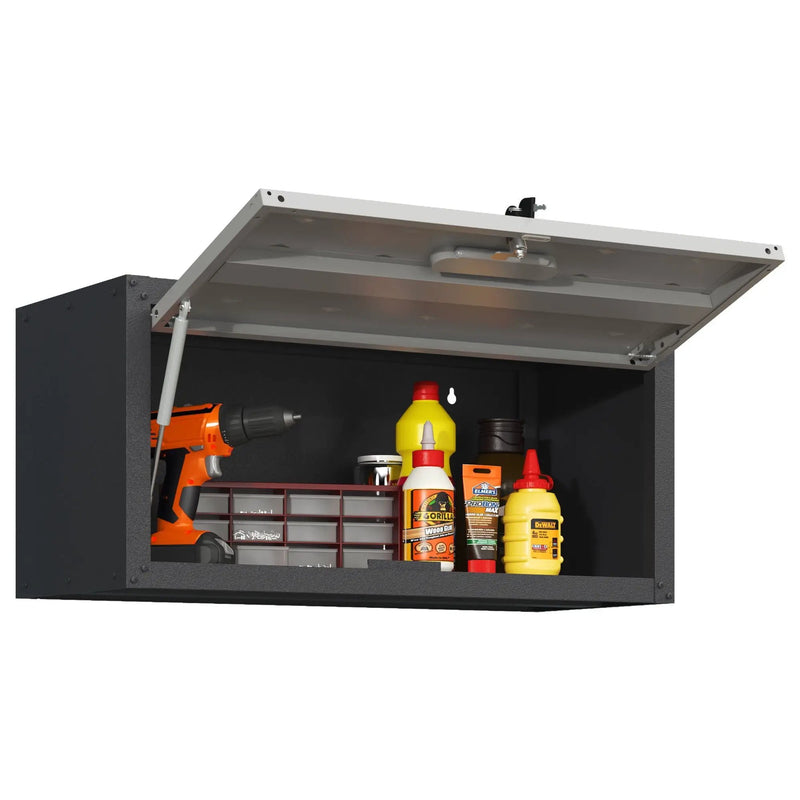 Heavy Duty Metal Wall Mounted Tool Storage Cabinet Steel Metal Garage Storage Cabinet - Black / Gray by HouseOfZazla