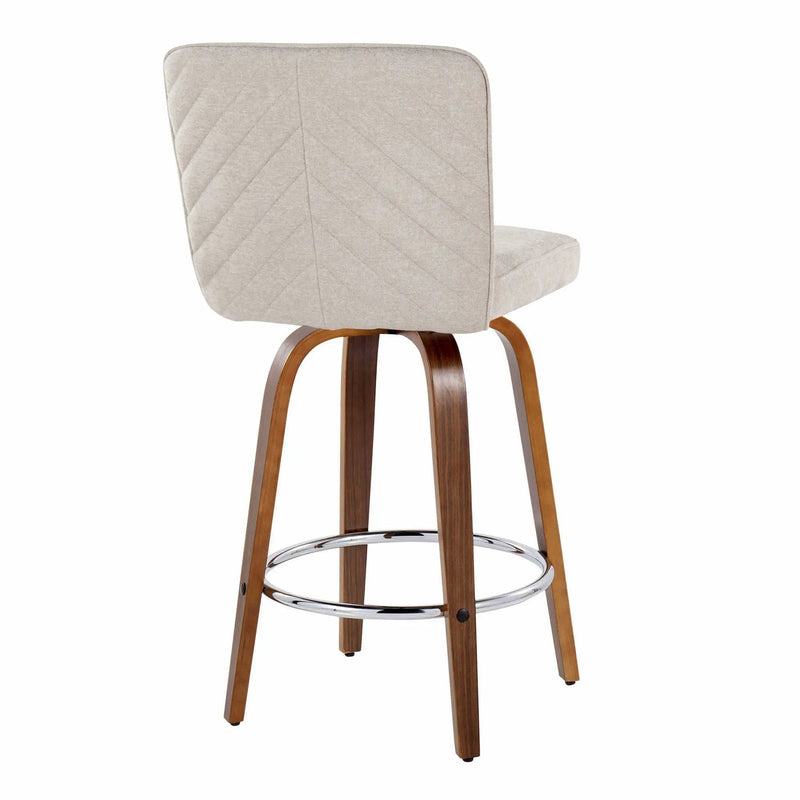 Henry - Contemporary Fixed Height Counter Stool With Swivel With Round Footrest (Set of 2) by Unique Piece Furniture