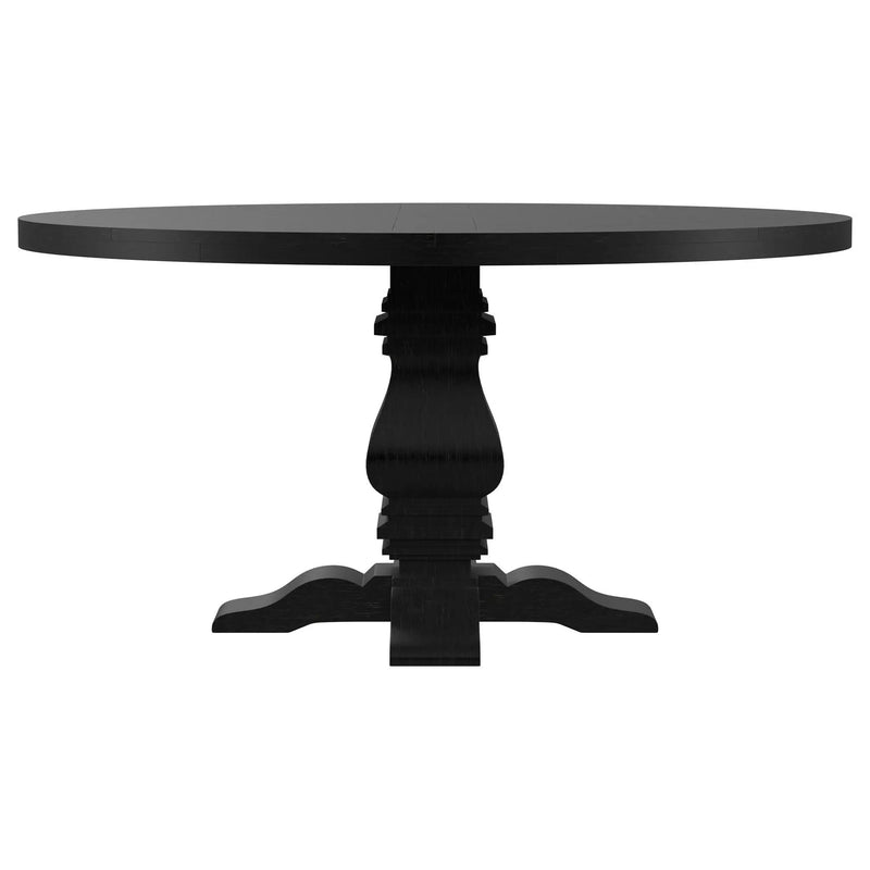 Florence Round 60-inch Pedestal Base Dining Table Black by Unique Piece Furniture