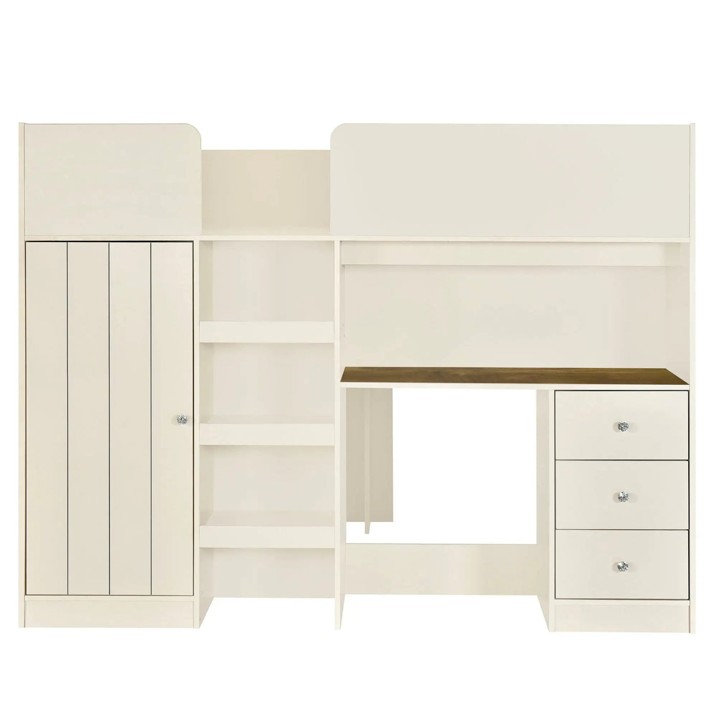 Loft Bed With Built In Wardrobe, Desk, Shelves, And Drawers by Unique Piece Furniture