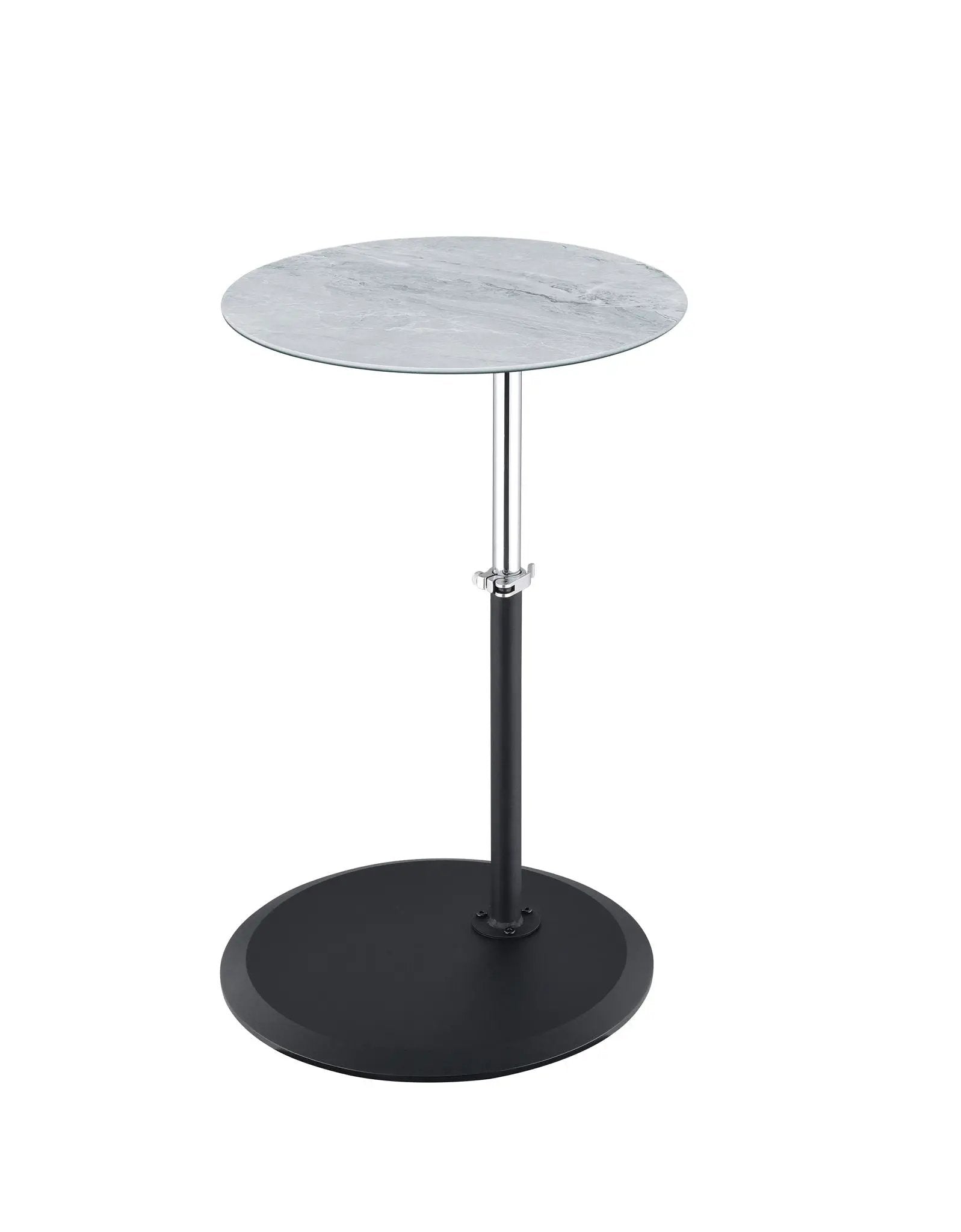 Orbit - 15.5" End Table With Height Adjustable Marble Textured Top by HouseOfZazla