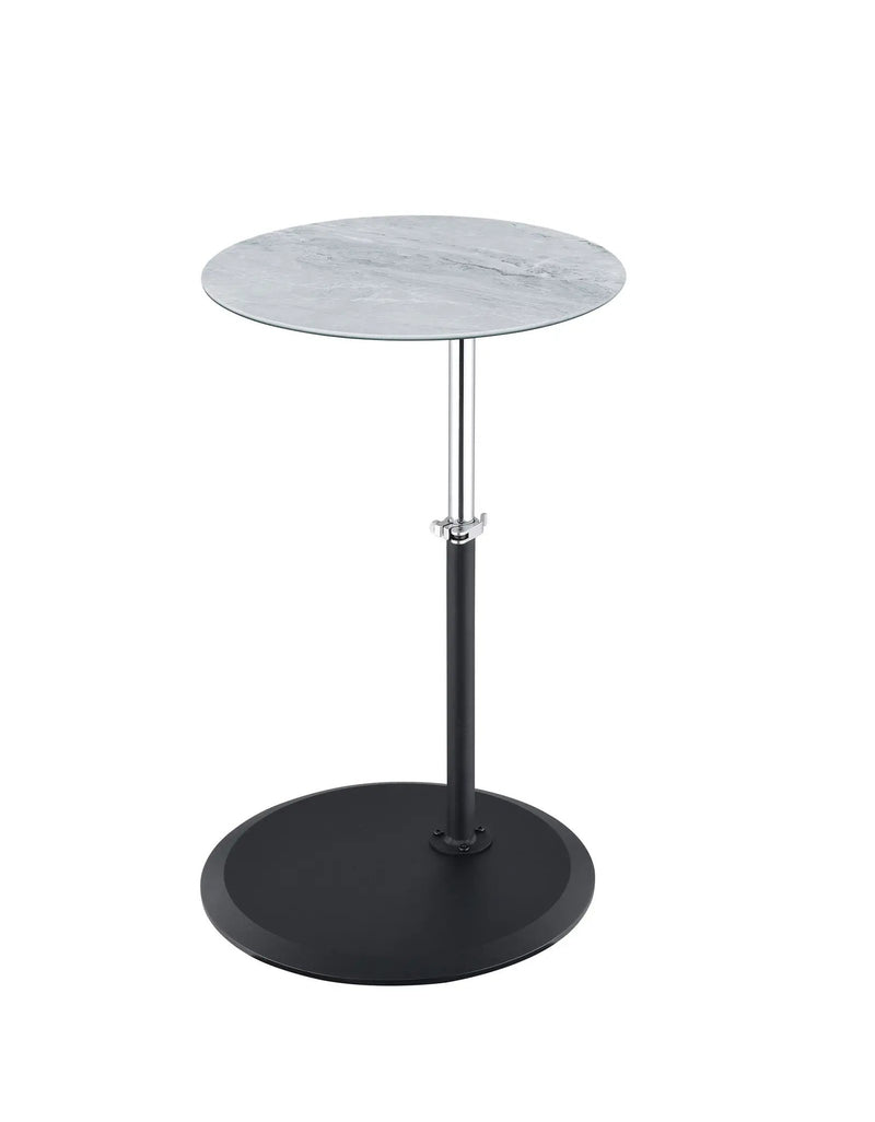 Orbit - 15.5" End Table With Height Adjustable Marble Textured Top by HouseOfZazla