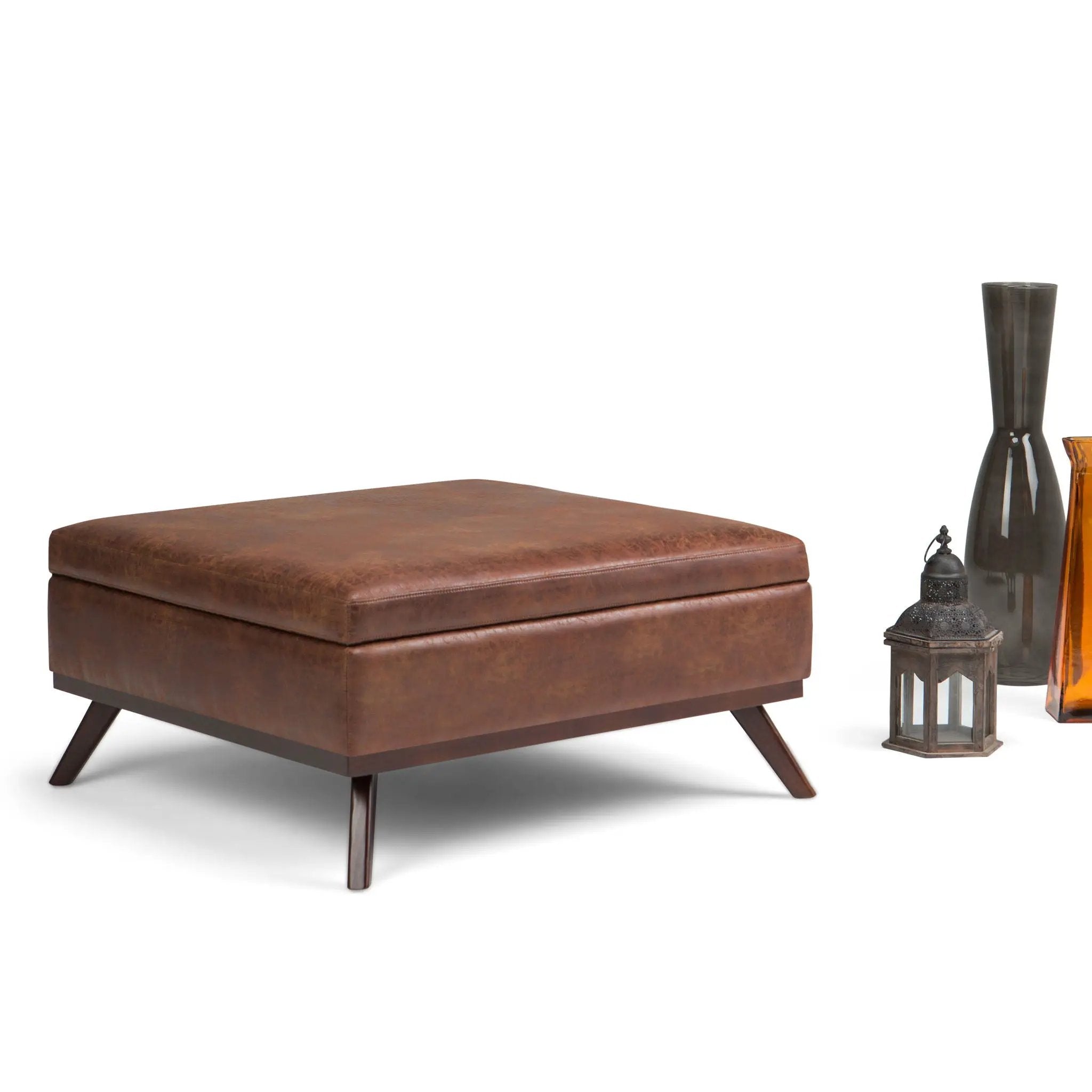 Owen - Multifunctional Square Coffee Table Storage Ottoman by Unique Piece Furniture