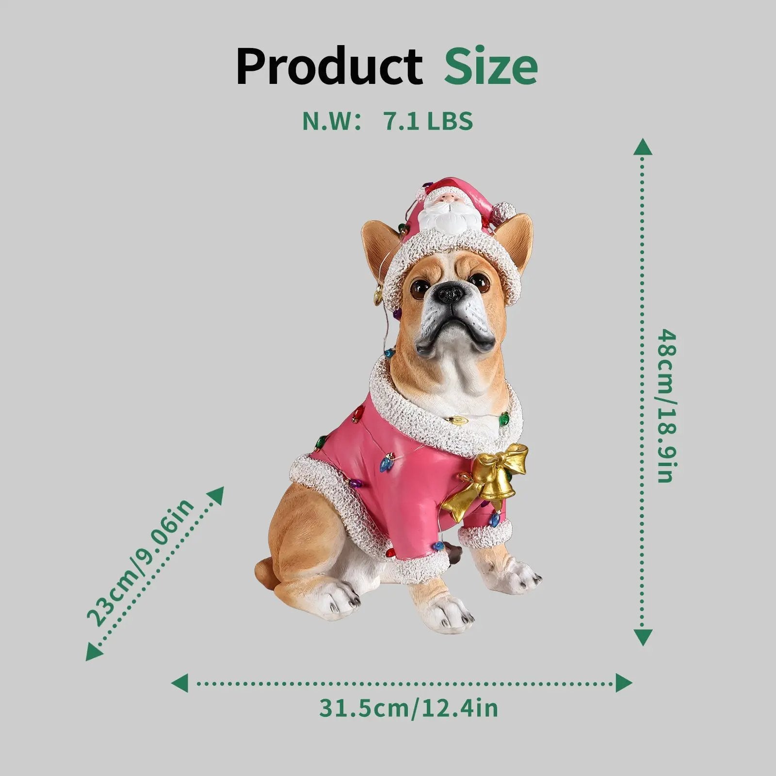 Christmas French Bulldog Statue by HouseOfZazla