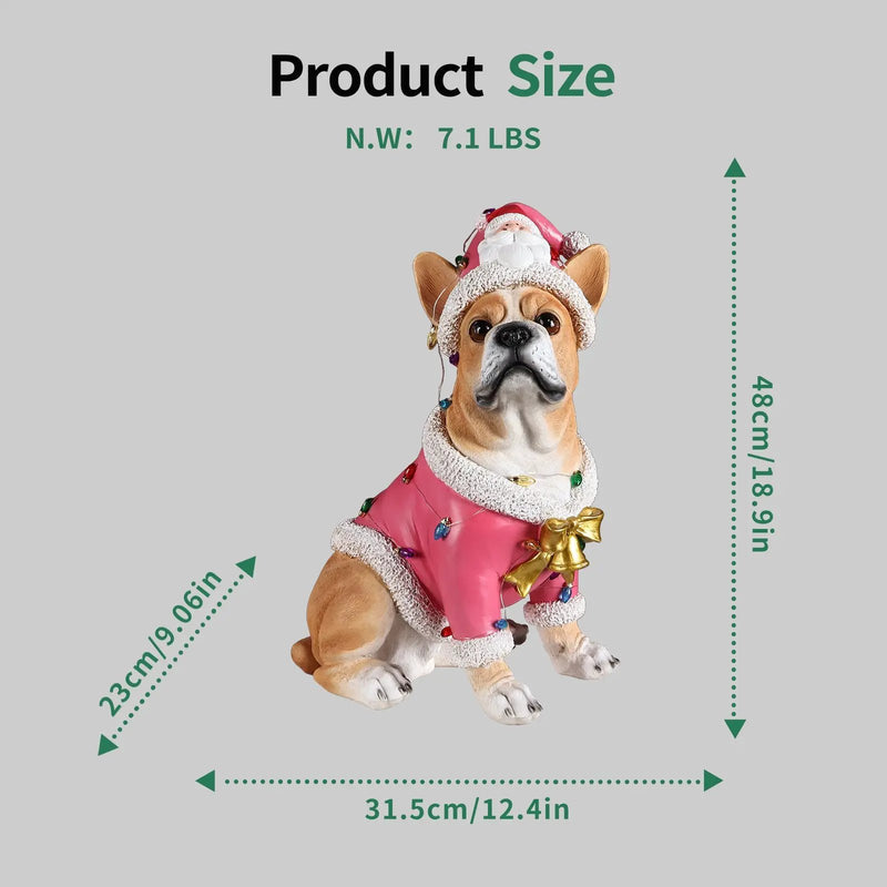 Christmas French Bulldog Statue by HouseOfZazla