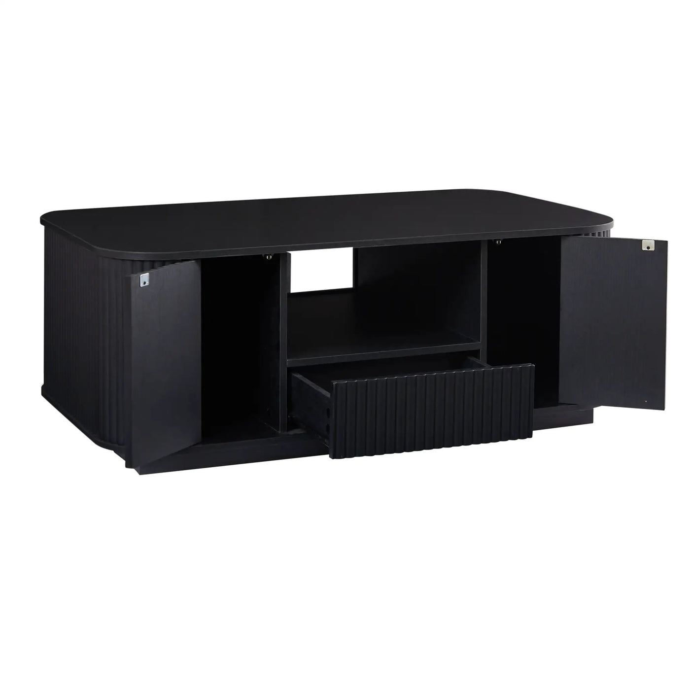 Modern Luxury Oval Coffee Table with Drawers and Storage Compartment by HouseOfZazla