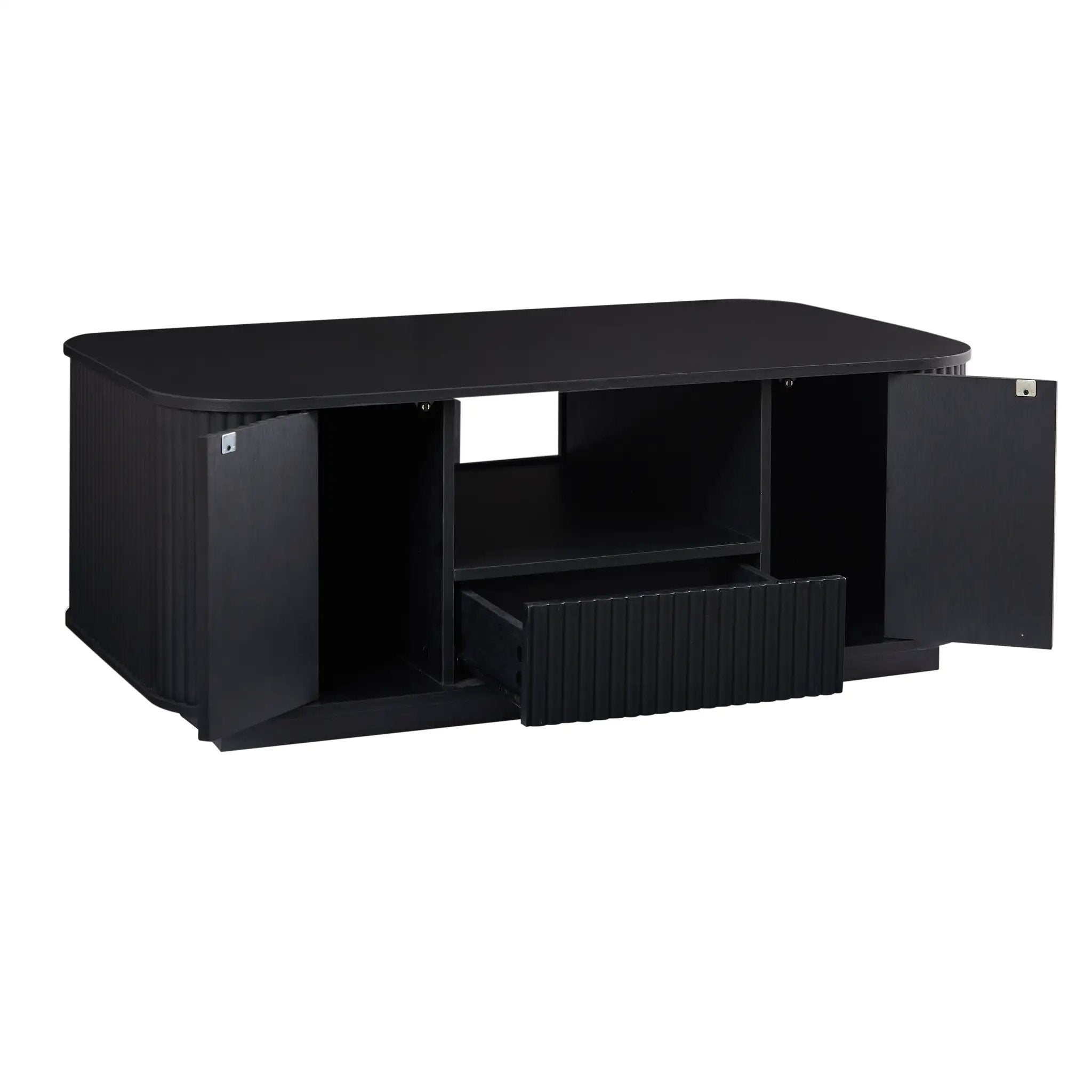 Modern Luxury Oval Coffee Table with Drawers and Storage Compartment by HouseOfZazla