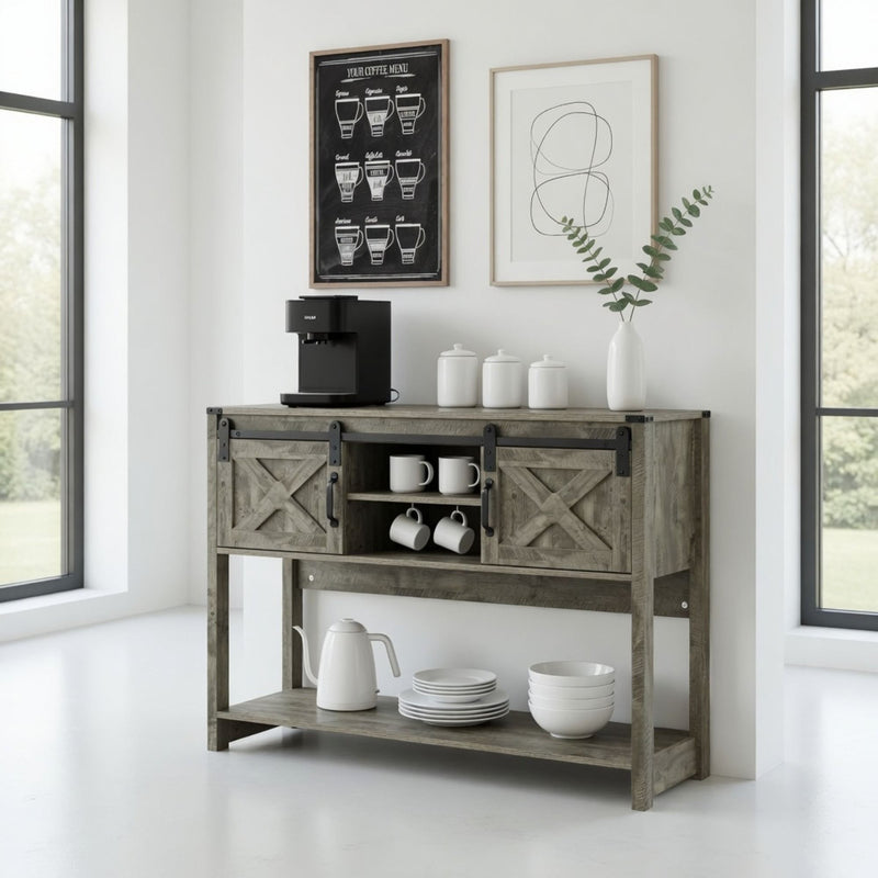 Farmhouse Entryway Table With Sliding Barn Door by HouseOfZazla