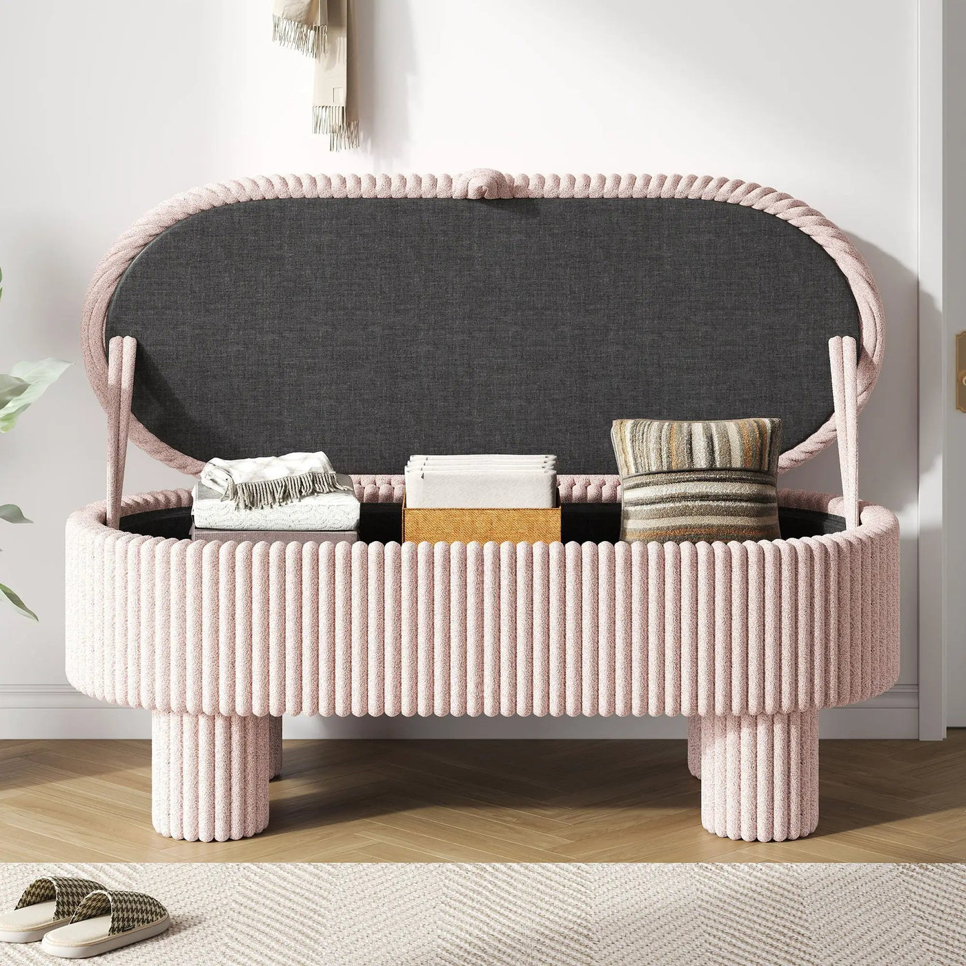 Storage Ottoman Upholstered Bench With Lift-Top Storage by HouseOfZazla