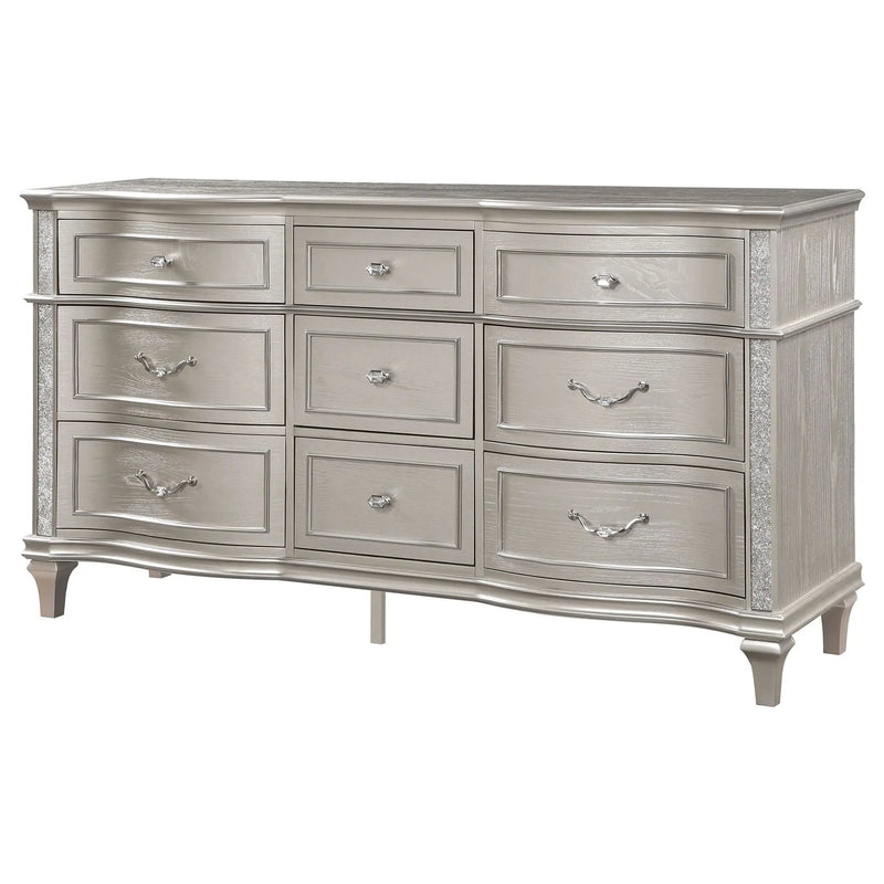 Katerina - 9 Drawer Dresser With Removable Jewelry Tray - Oak by HouseOfZazla