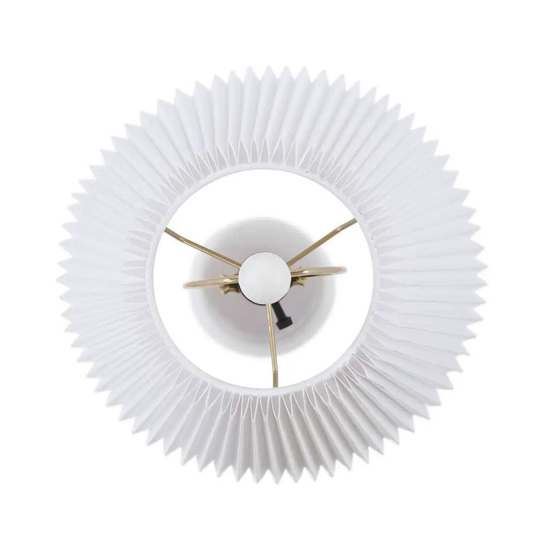 Textured Ceramic Table Lamp with Fluted Fabric Shade - White by HouseOfZazla