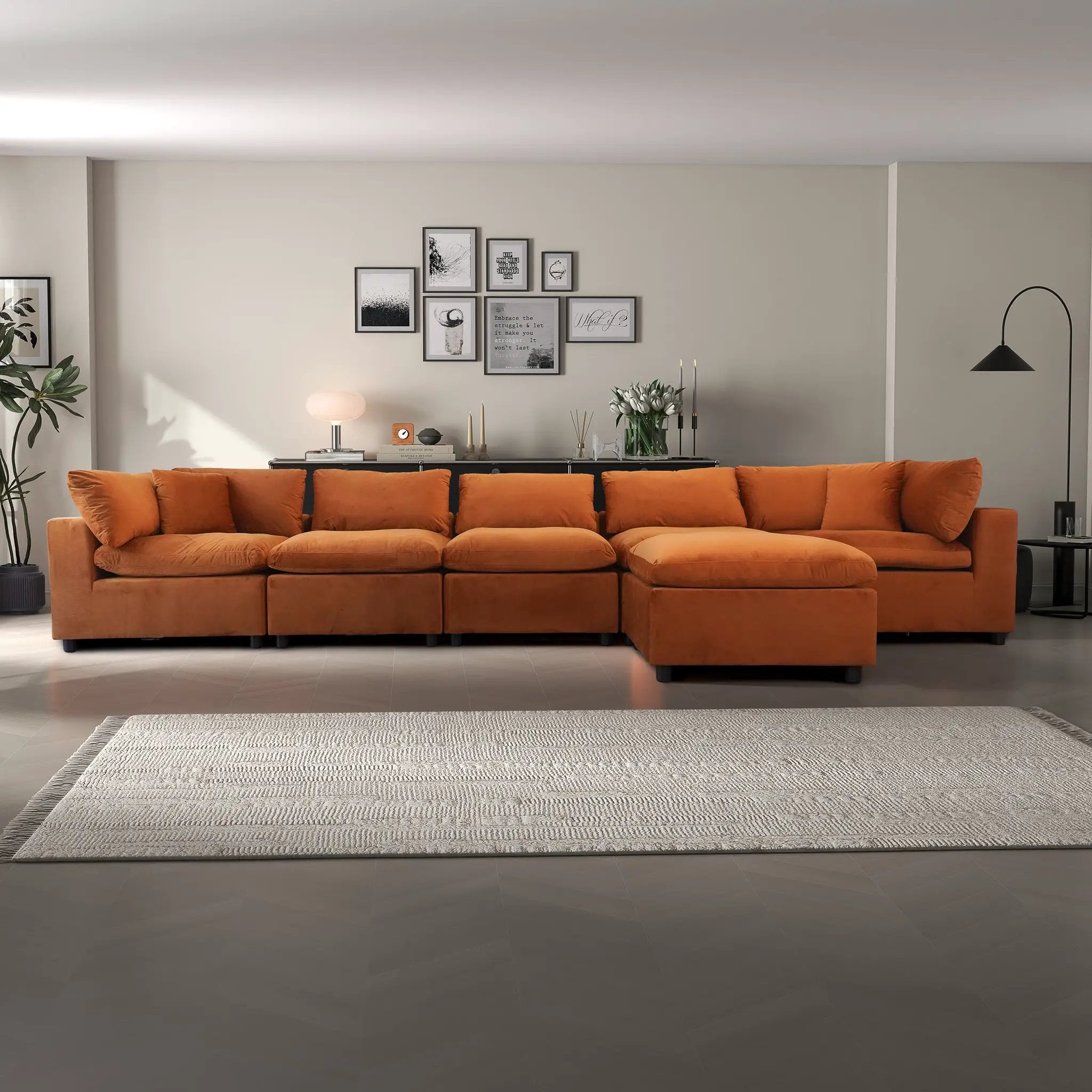 Hayward Burnt Modular Sectional Sofa by HouseOfZazla