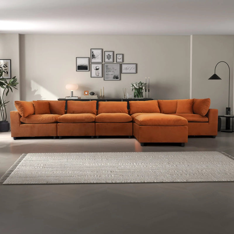 Hayward Burnt Modular Sectional Sofa by HouseOfZazla