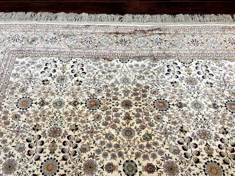 Wonderful Turkish Silk Rug 8x12, Handmade, Fine 320 KPSI by Jewel Rugs