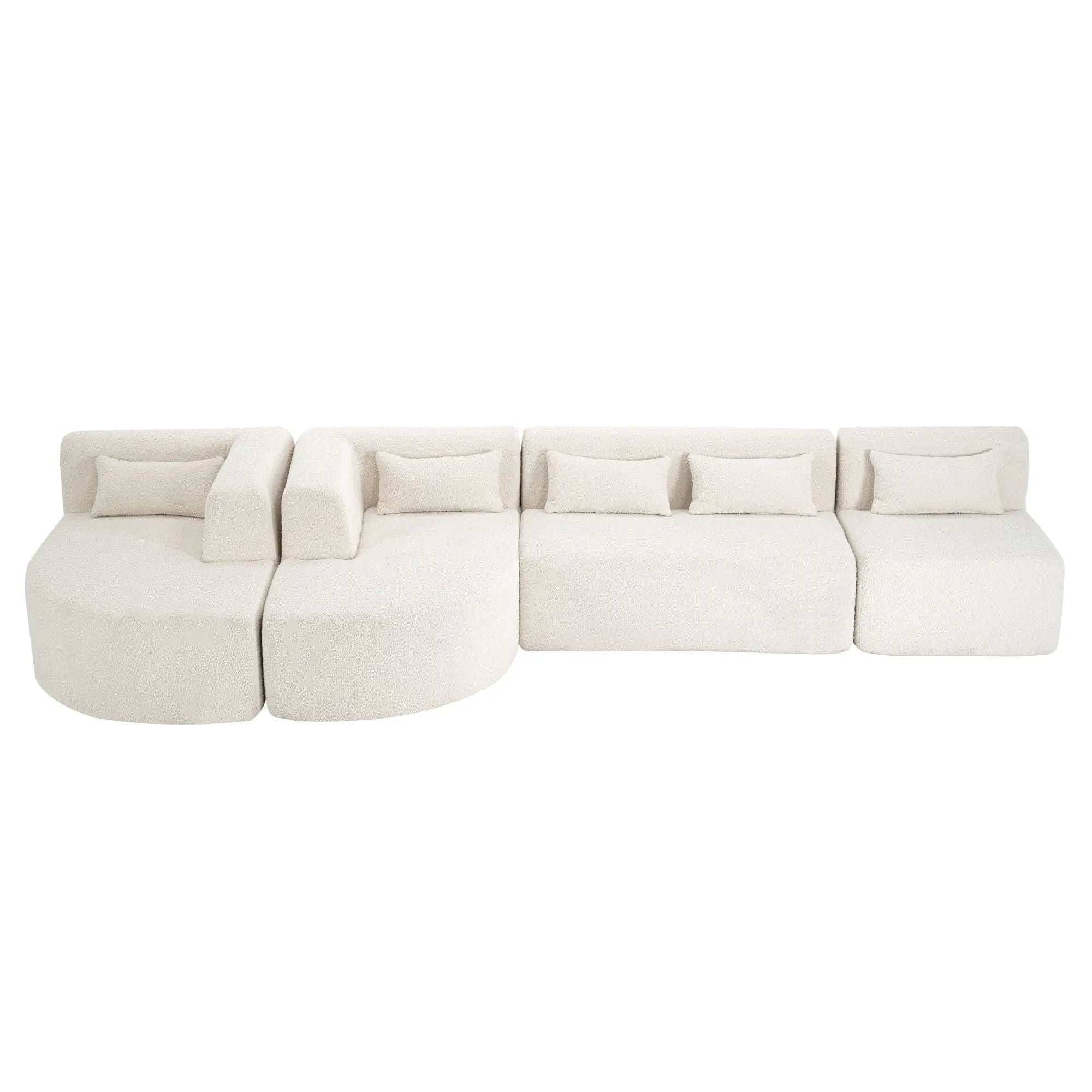 Upholstered Sofa Free Combined Sofa Couch With 2 Chaise Lounge And Five Back Pillows For Living Room by HouseOfZazla